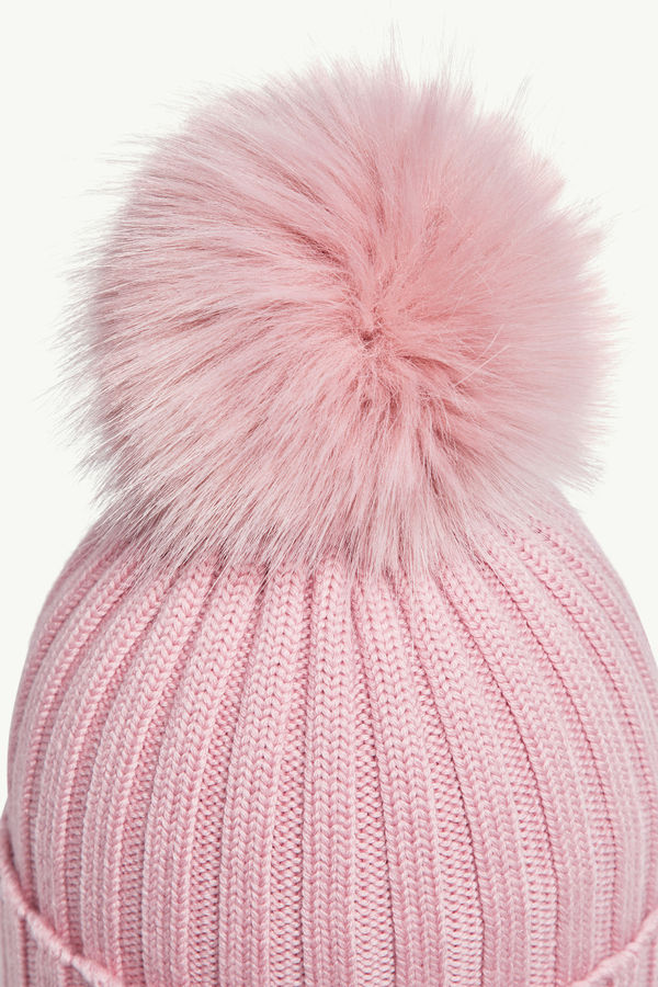 Gorro de lana con pompón de material sintético Mujer Rosado Moncler 4