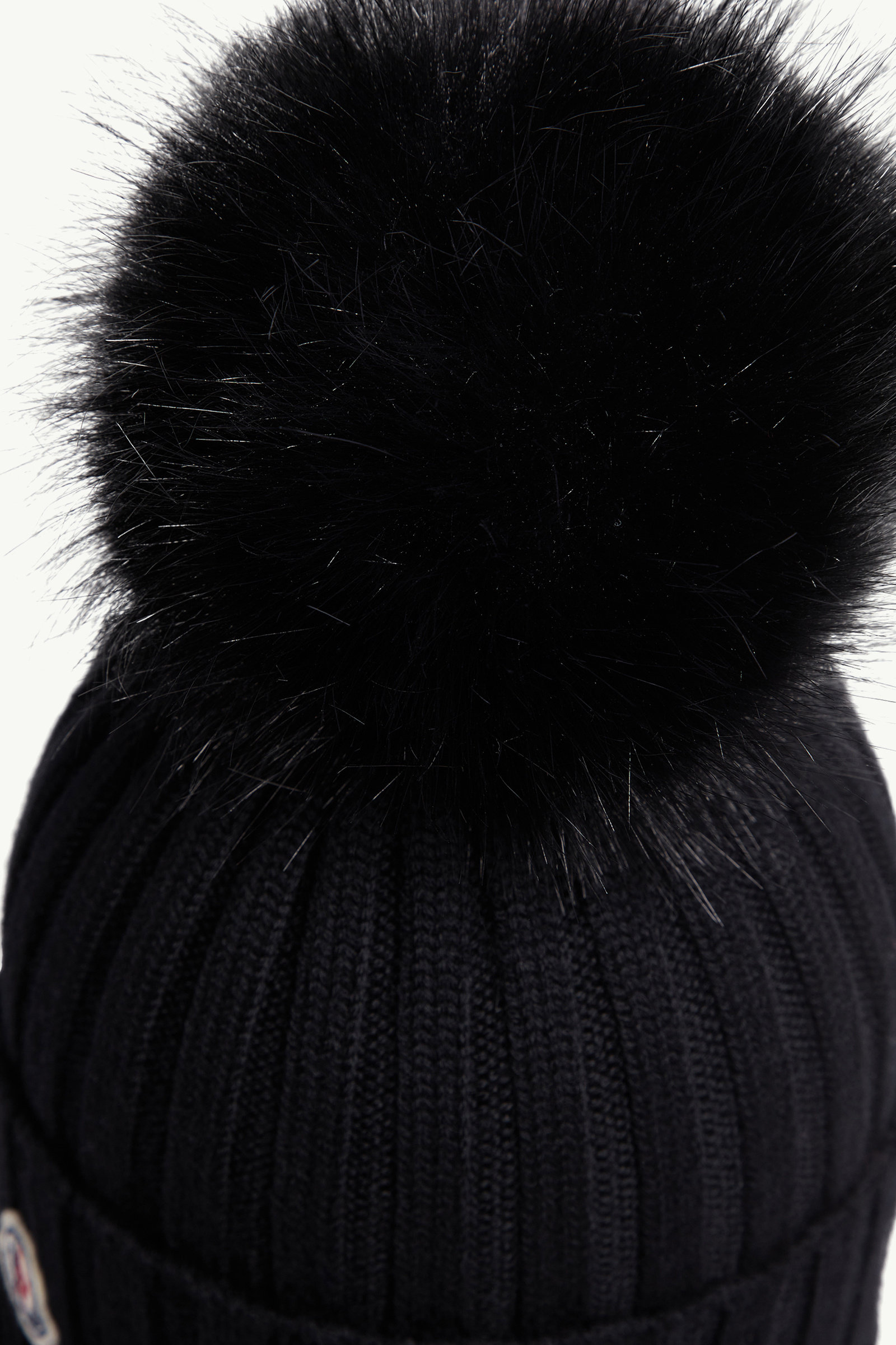Wool Beanie with Pom Pom Gender Neutral Black Moncler 4