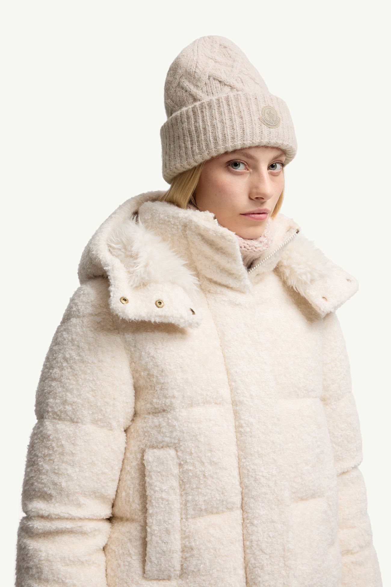 羊駝毛混紡冷帽 女士 玫瑰粉紅色 Moncler 1