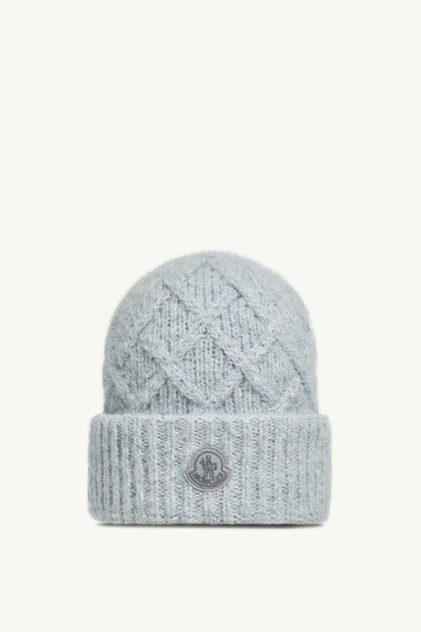 Bonnet en mélange d’alpaga Femmes Bleu clair Moncler 0