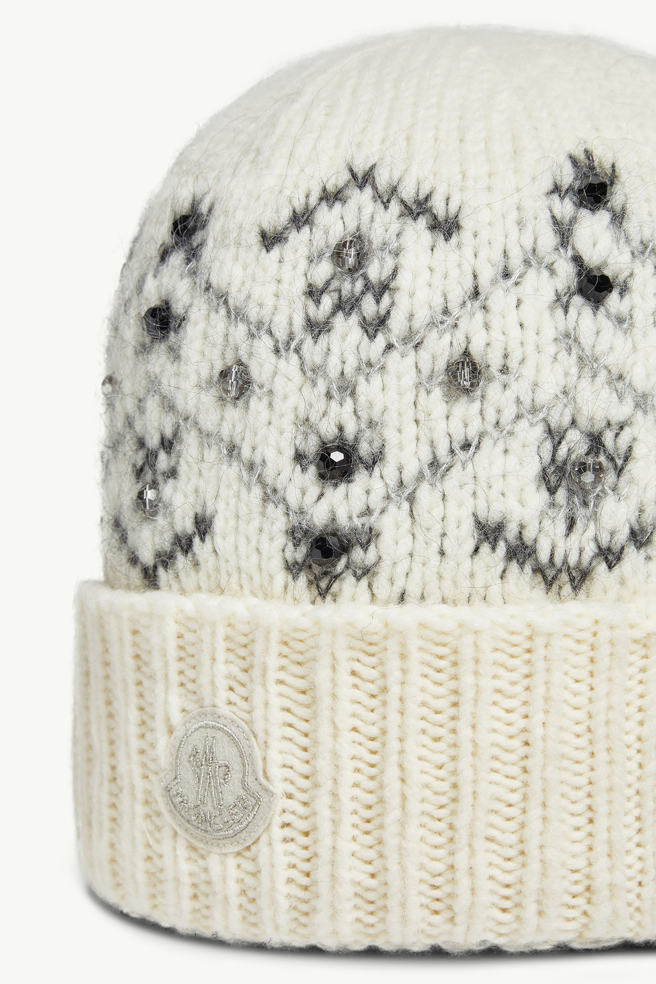 女士水钻刺绣羊驼毛混纺便帽 女士 象牙白 Moncler 2