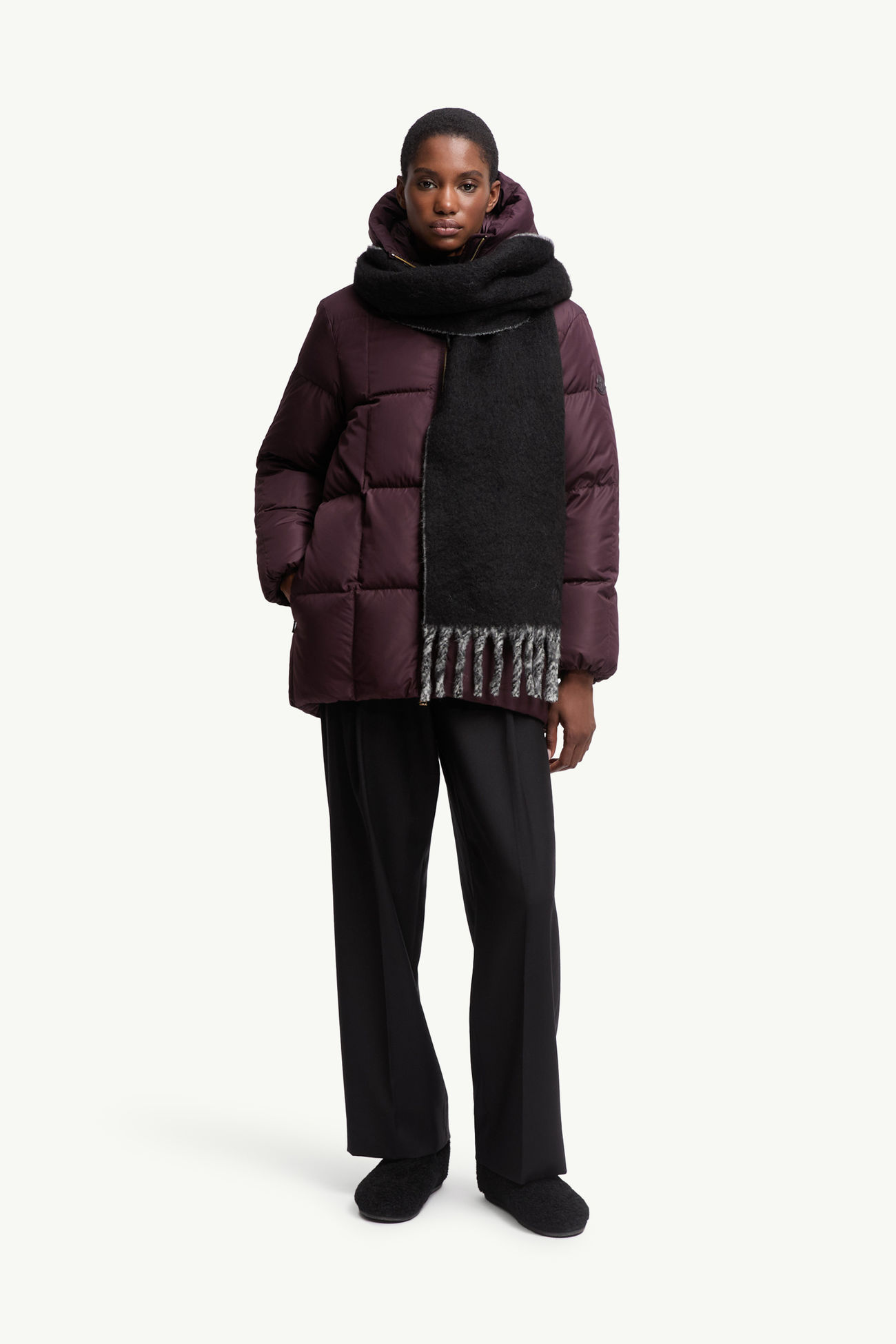 Sciarpa in misto lana e alpaca Donna Nero Moncler 1