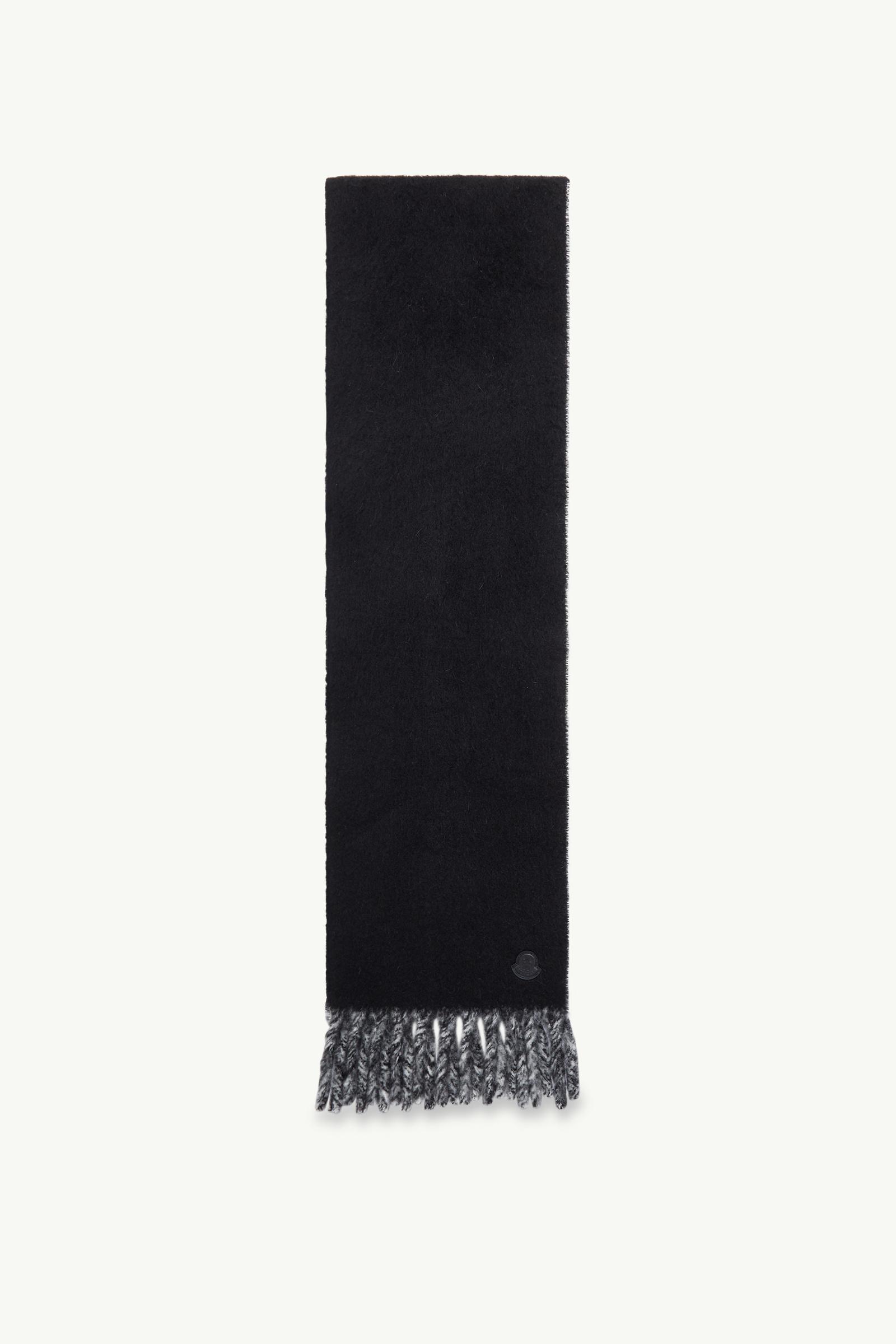 ♪送料無料★MONCLER★マフラー★SCIARPA★黒&灰★日本国内正規品♪ Black Wool & Alpaca Blend Scarf - Scarves & Gloves for Women