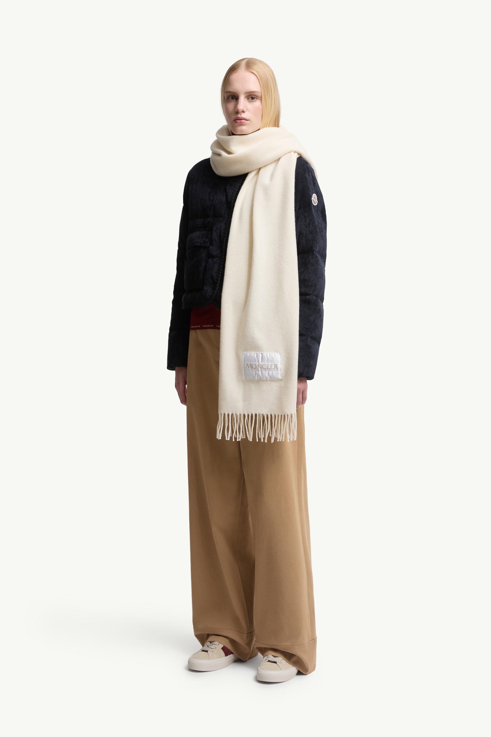 Wool Felt Scarf Women White Moncler 1