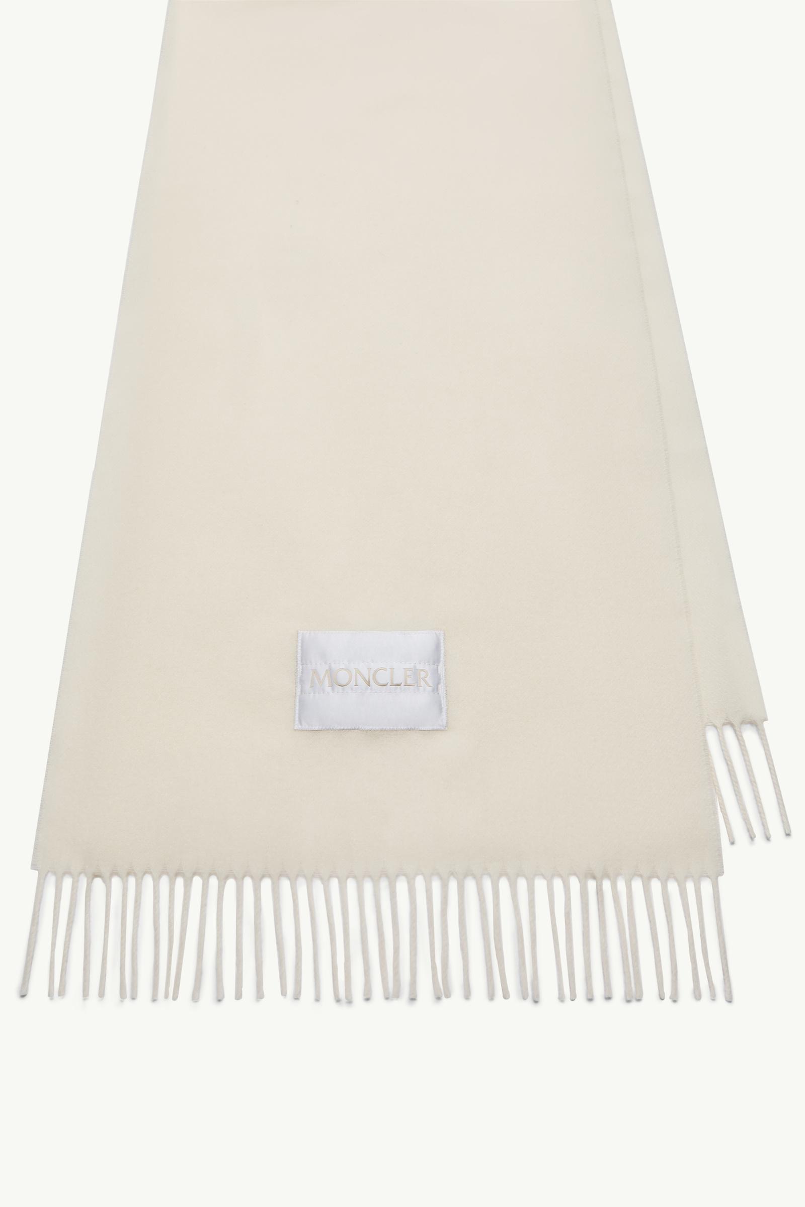 White Wool Felt Scarf - Scarves & Gloves for Women | Moncler US