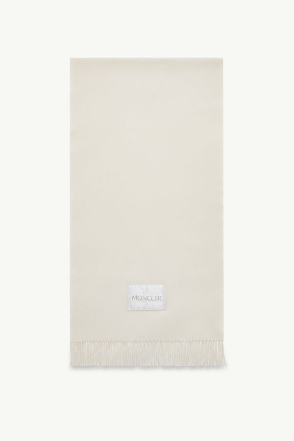Écharpe en feutre de laine Femmes Blanc Moncler 0