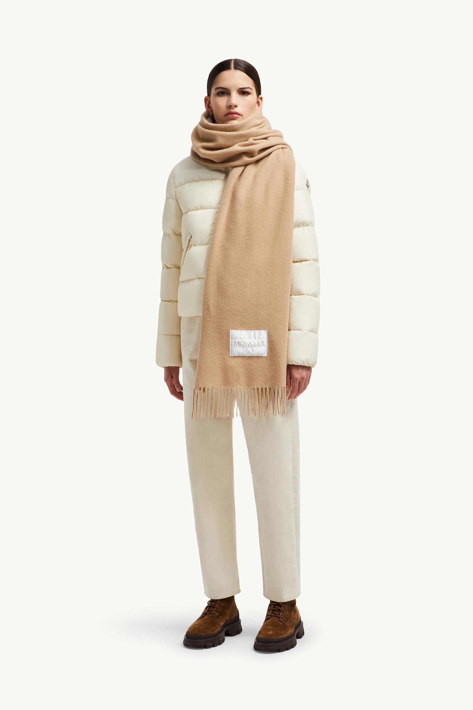 羊毛氈圍巾 女士 米色 Moncler 1
