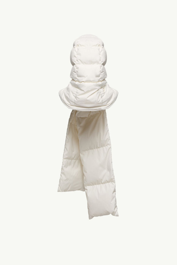 Hooded Down Scarf Gender Neutral White Ivory Moncler 4