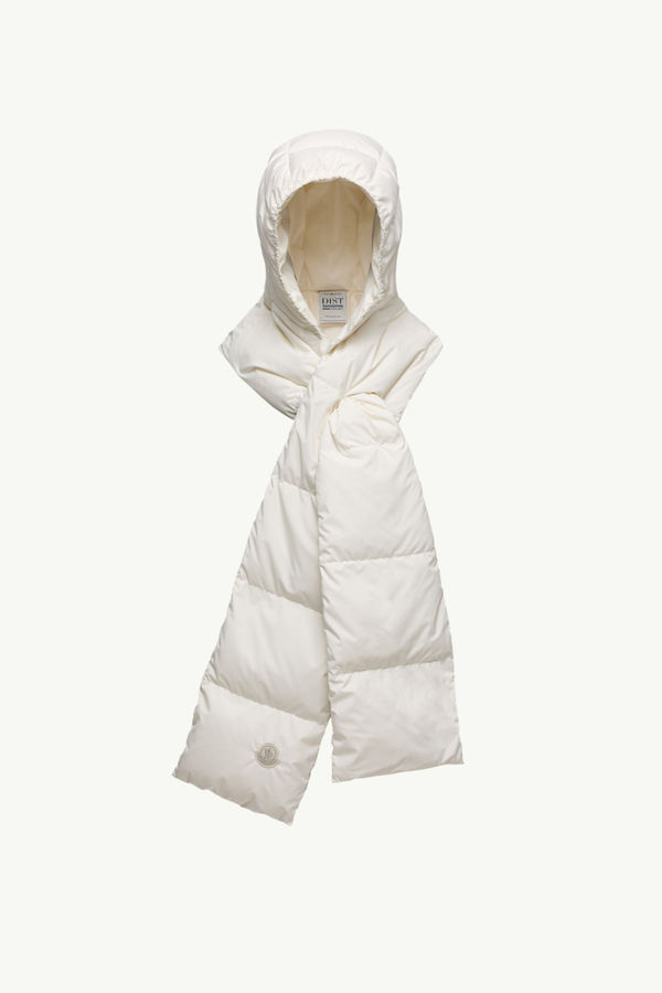Hooded Down Scarf Gender Neutral White Ivory Moncler 0