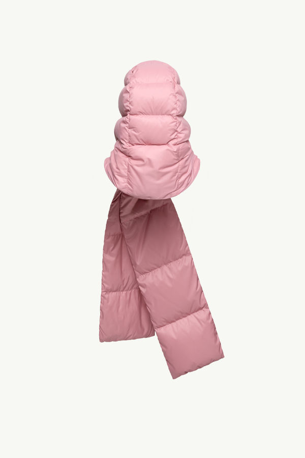 Hooded Down Scarf Women Pink Moncler 3