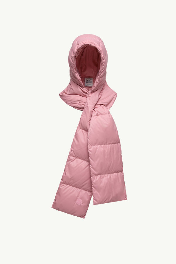 Hooded Down Scarf Women Pink Moncler 0