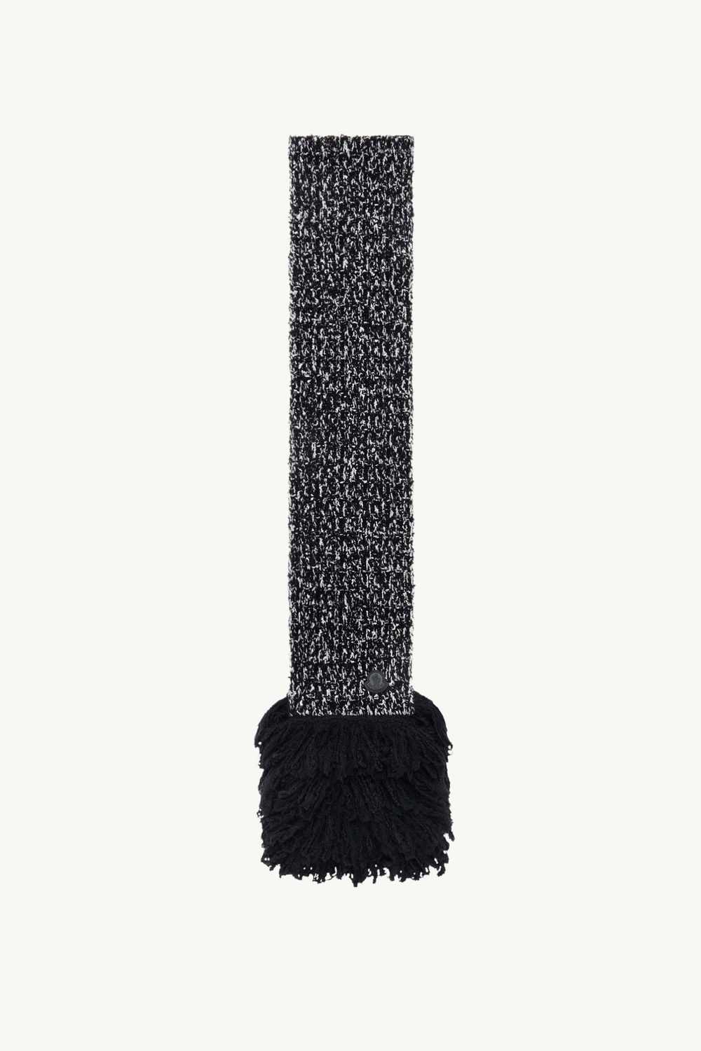 Fringe-Trim Wool Blend Scarf Women Black Moncler 0
