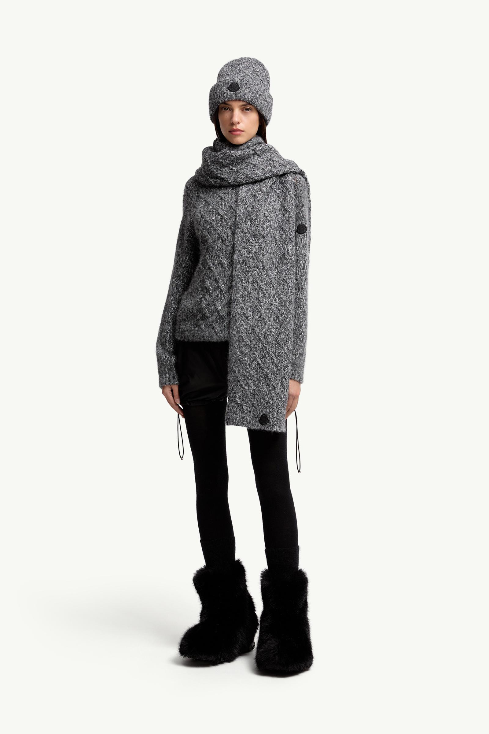 Alpaca Blend Scarf Women Black Moncler 1