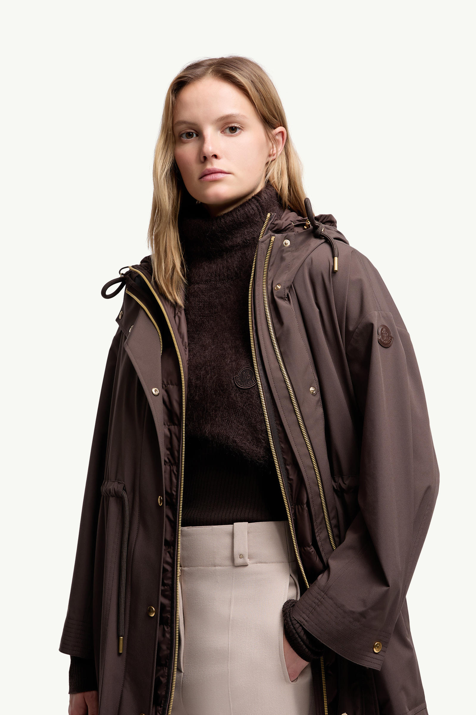 Mohair & Wool Blend Bib Women Dark Brown Moncler 0