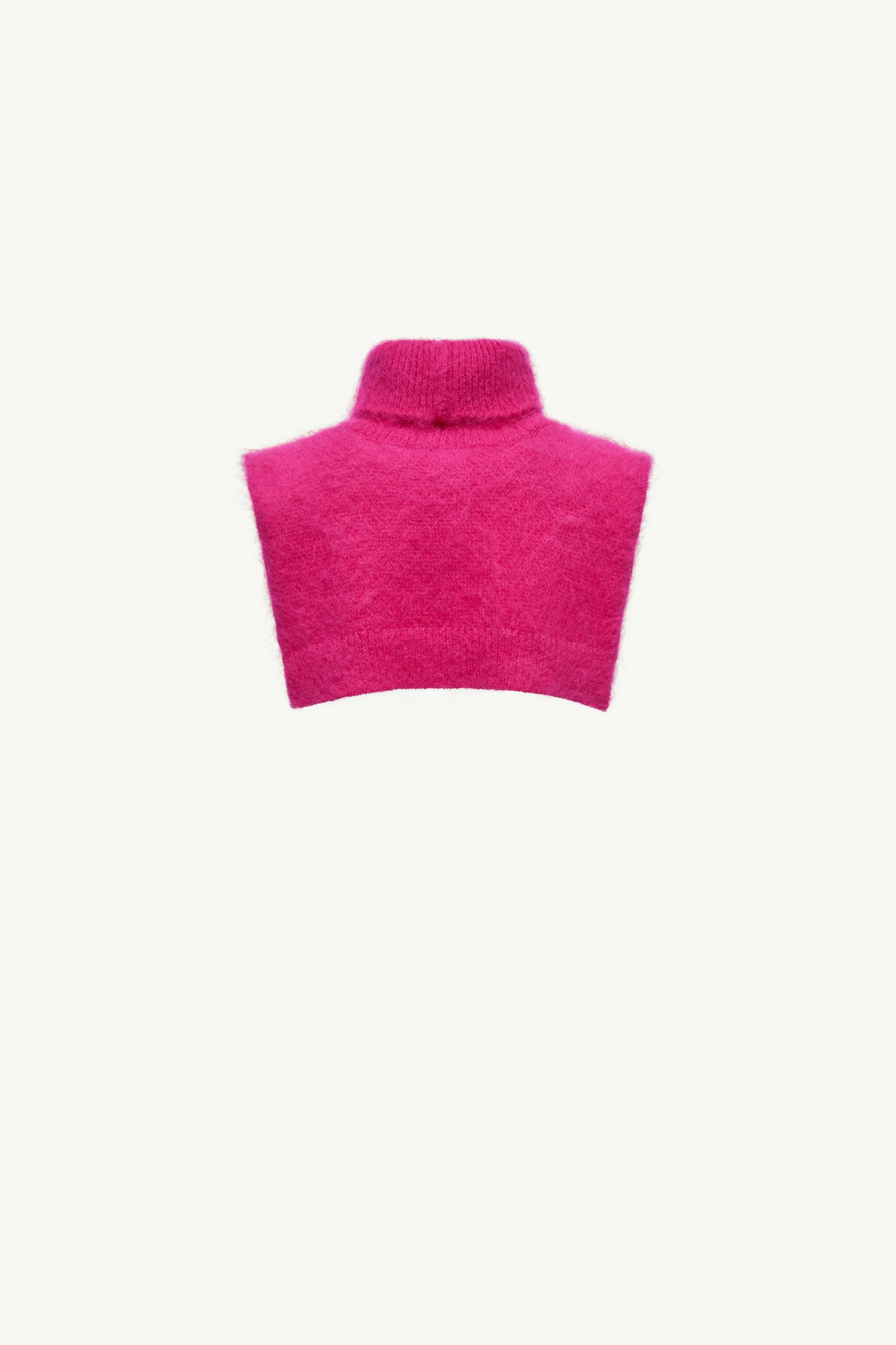 Fuchsia Mohair & Wool Blend Bib - Scarves & Gloves for Women