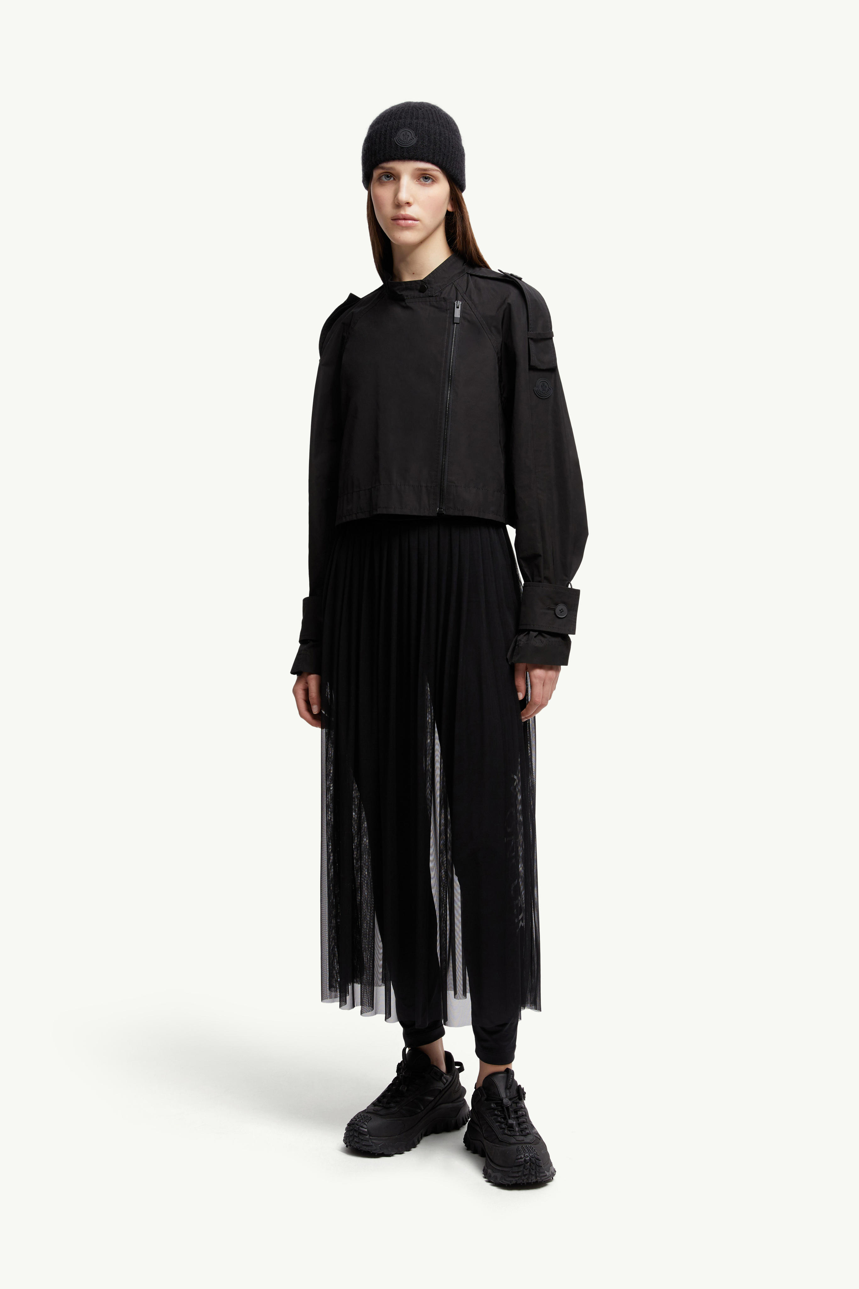 Asymmetrical Zip Jacket Women Black Moncler 0