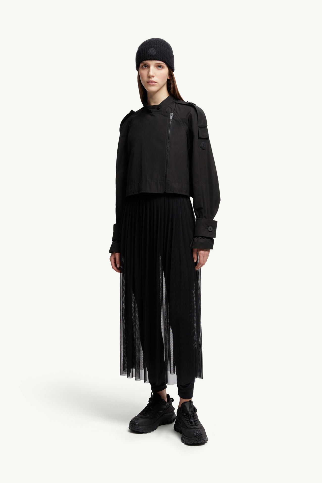 Asymmetrical Zipper Jacket Women Black Moncler 0