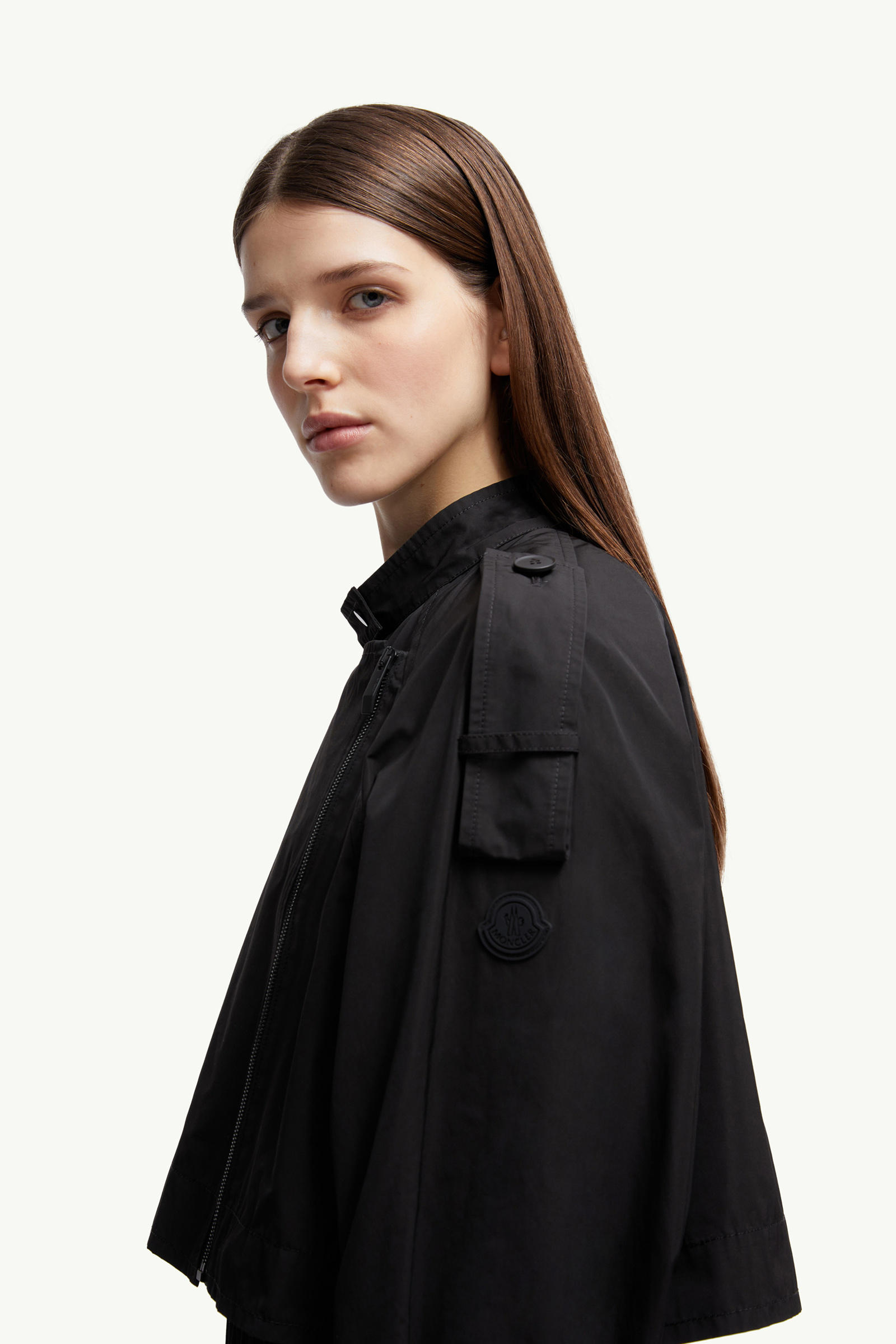 Asymmetrical Zip Jacket Women Black Moncler 1