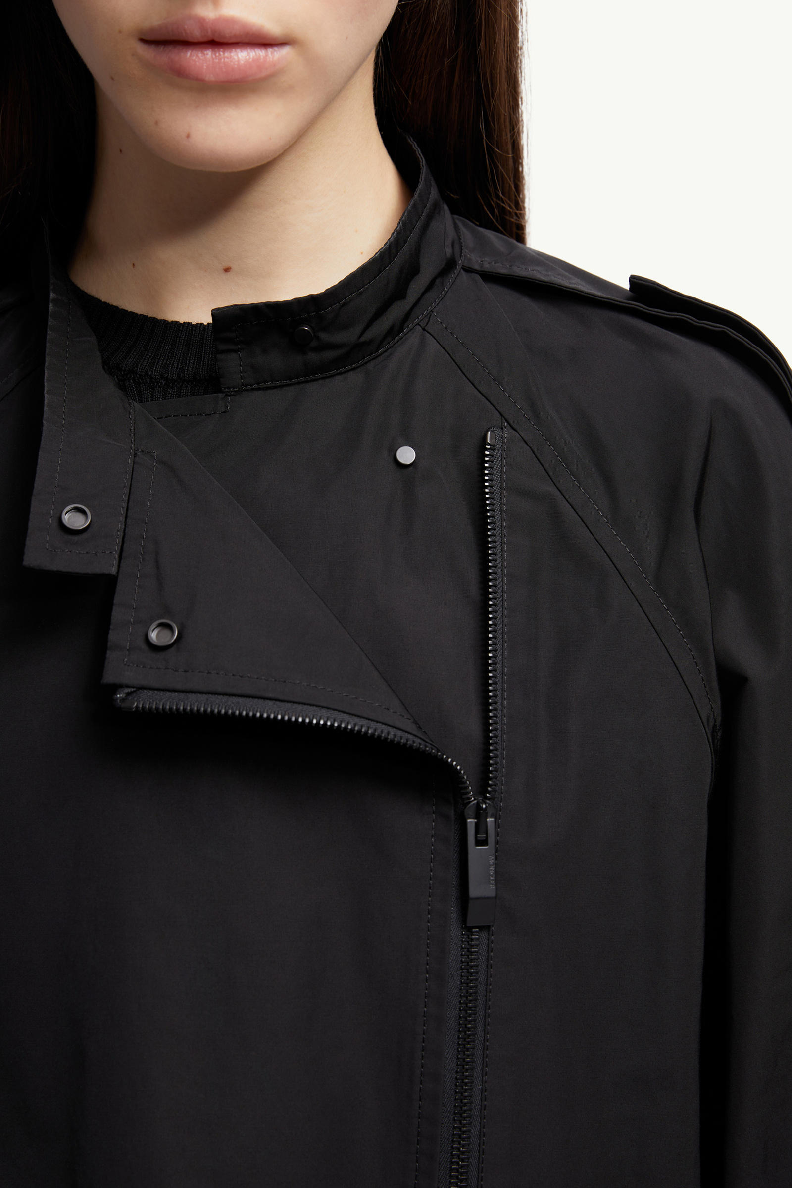 Asymmetrical Zip Jacket Women Black Moncler 5