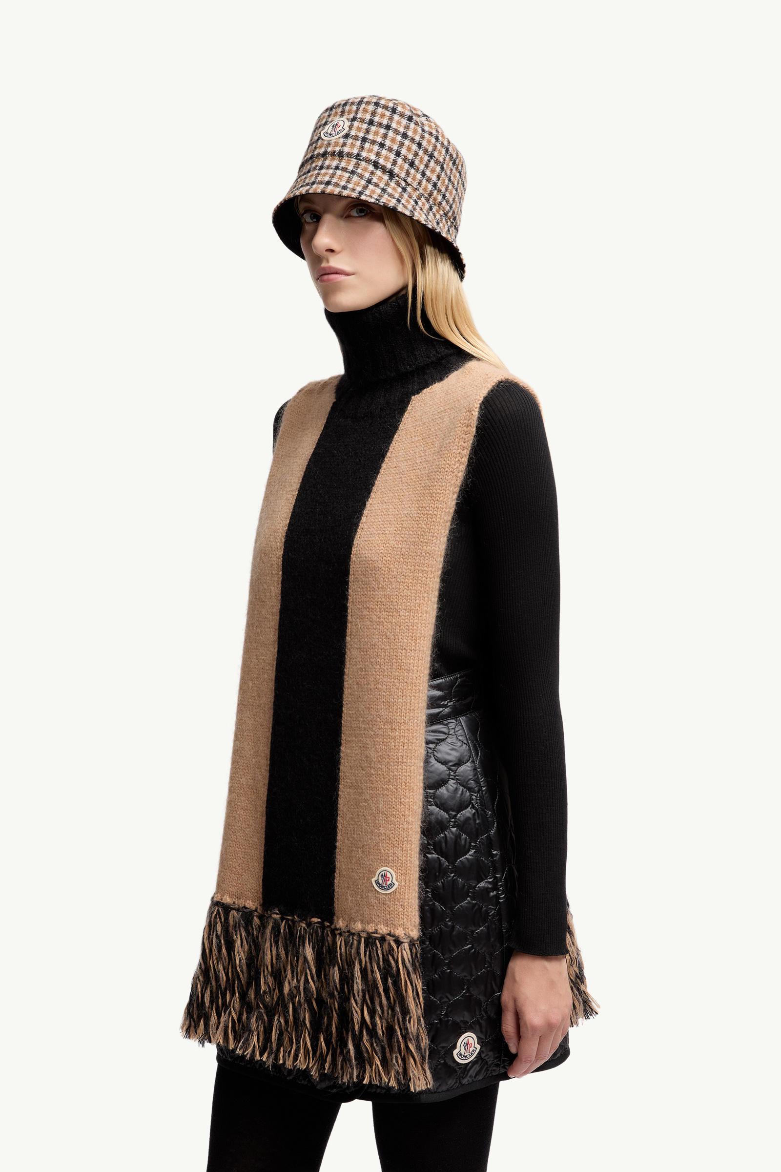 Poncho aus Wolle, Kaschmir und Mohair Damen Beige Moncler 0