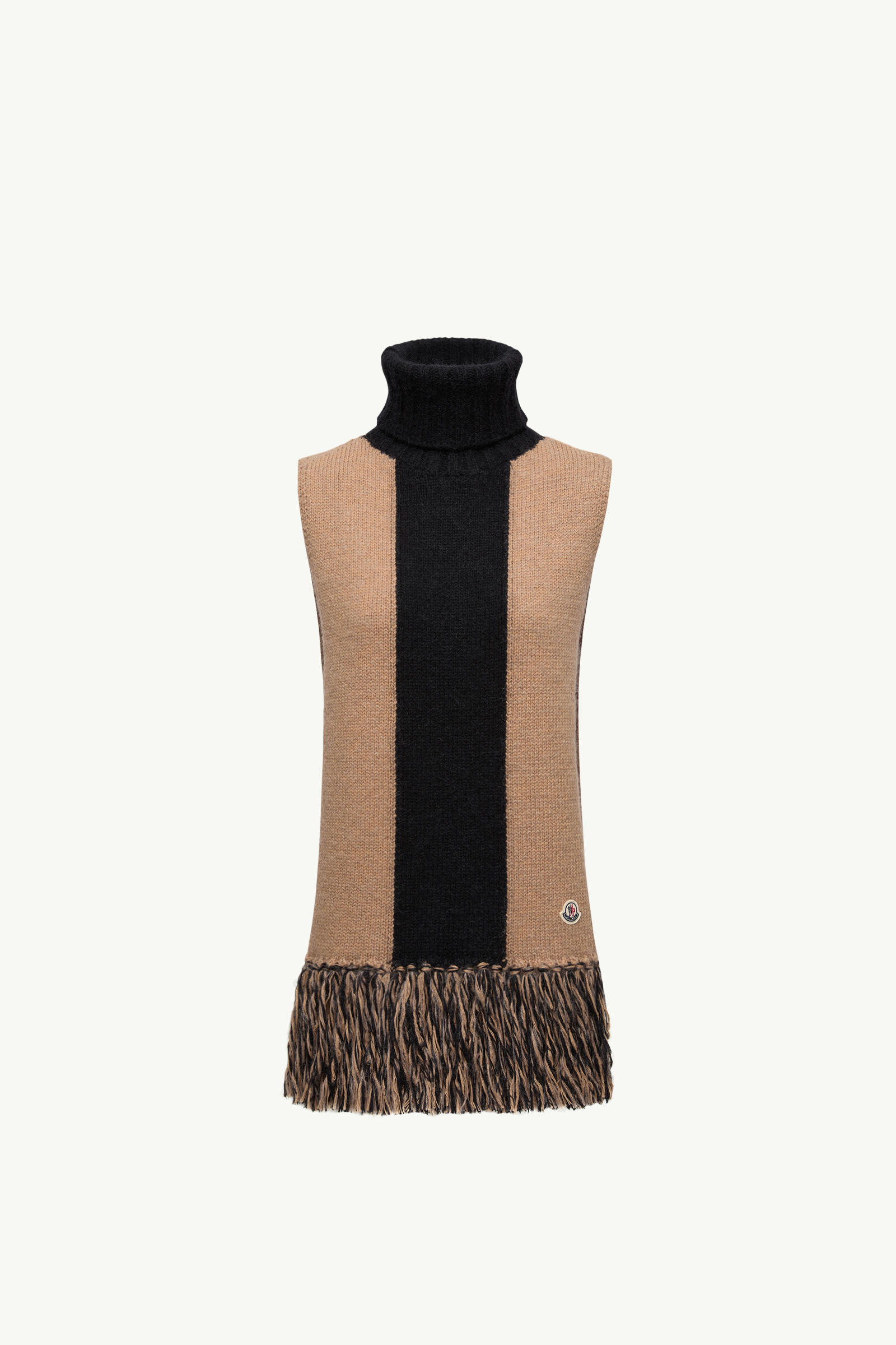 Wool, Cashmere & Mohair Poncho Women Beige Moncler 2