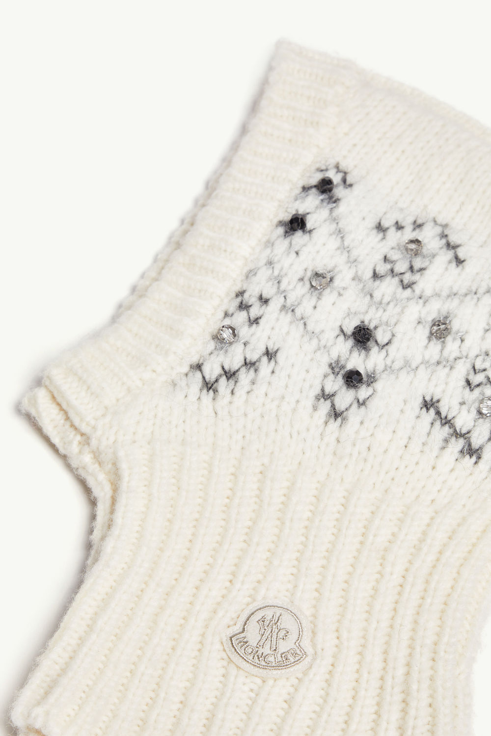 Crystal-Embroidered Alpaca & Wool Blend Balaclava Women White Ivory Moncler 2