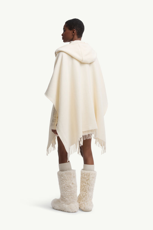 Belted Wool Cape Women White Ivory Moncler 4