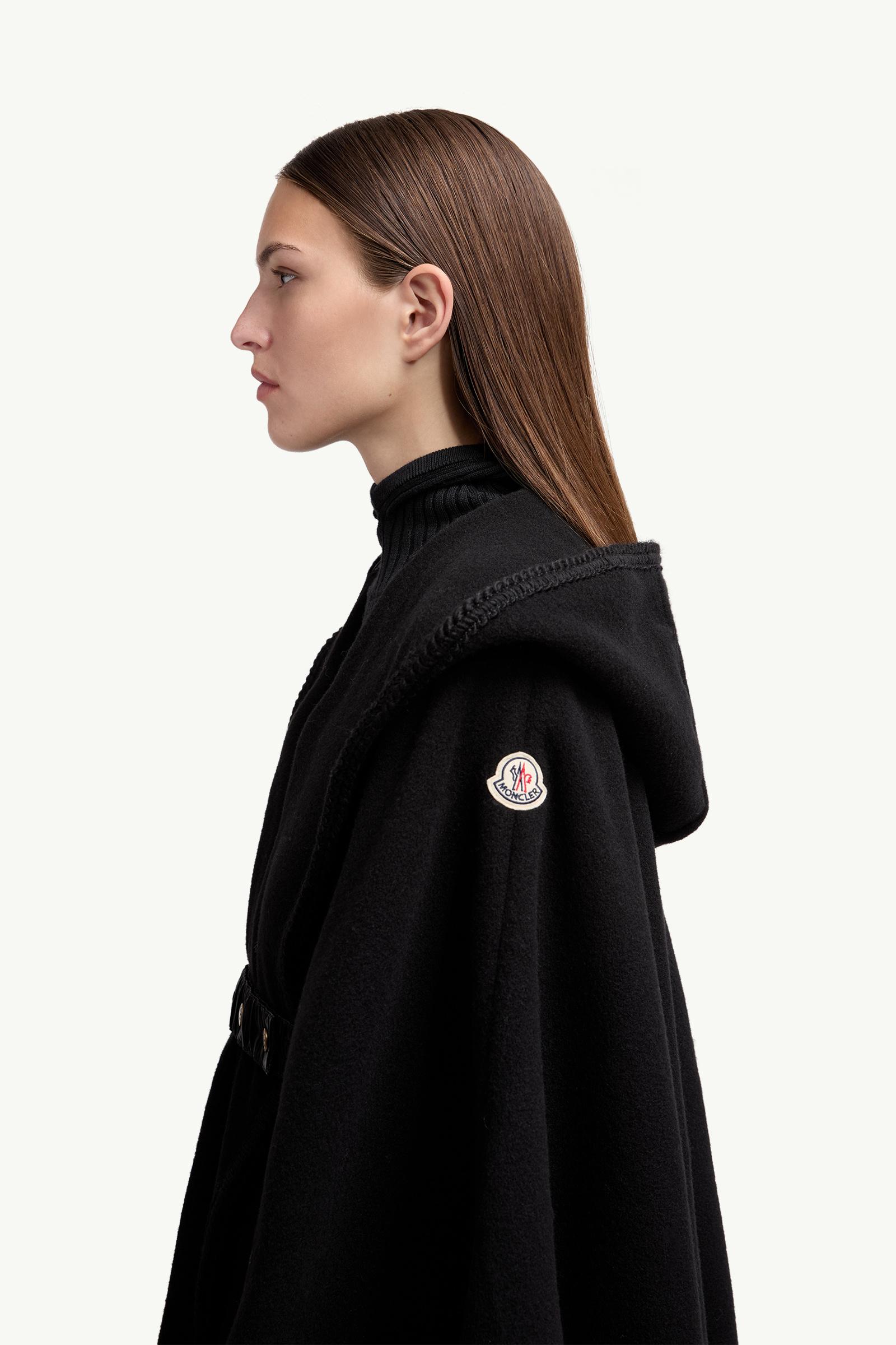 Belted Wool Cape Women Black Moncler 1