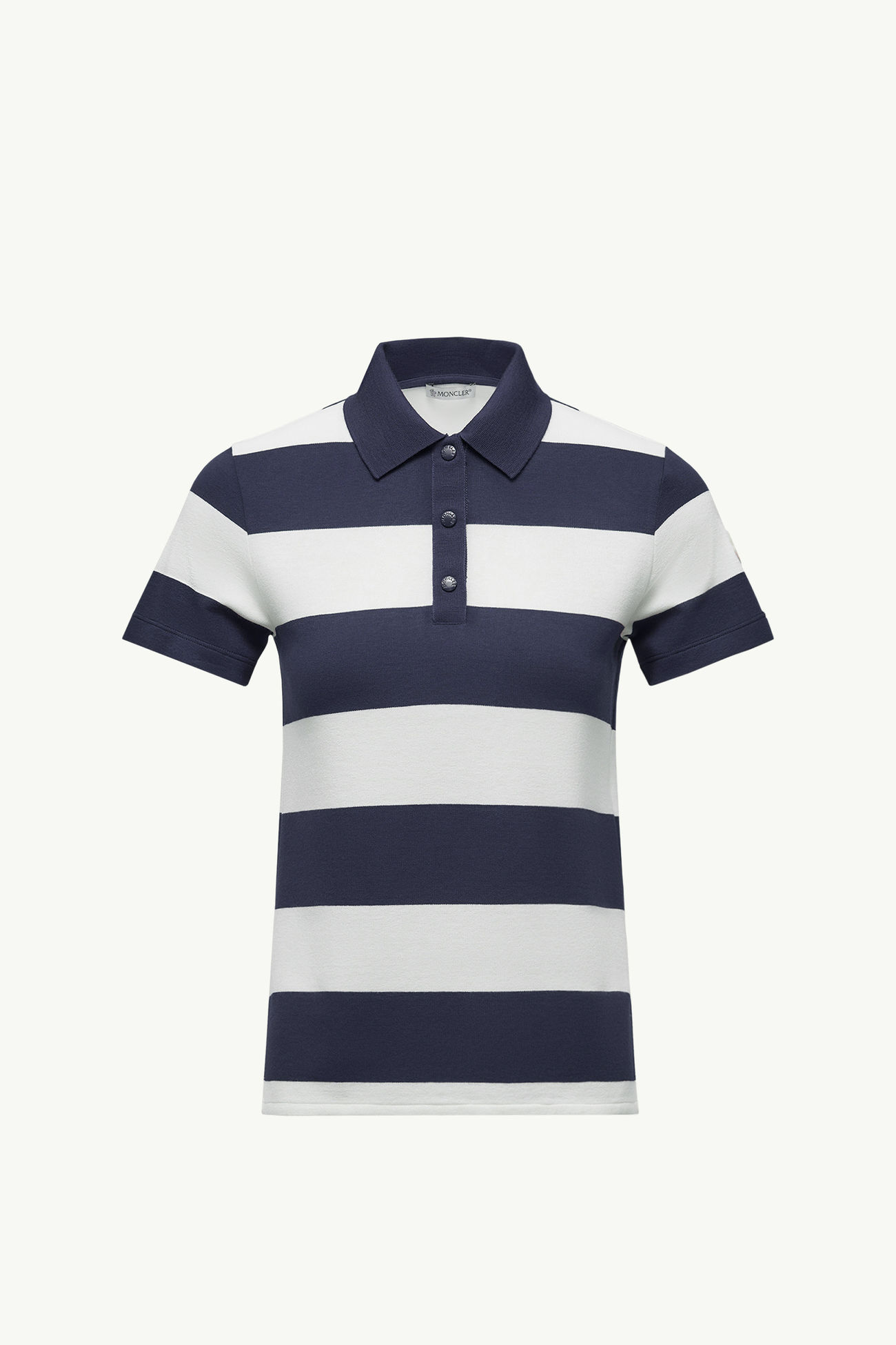 條紋Polo恤 女士 白色和藍色 Moncler 2