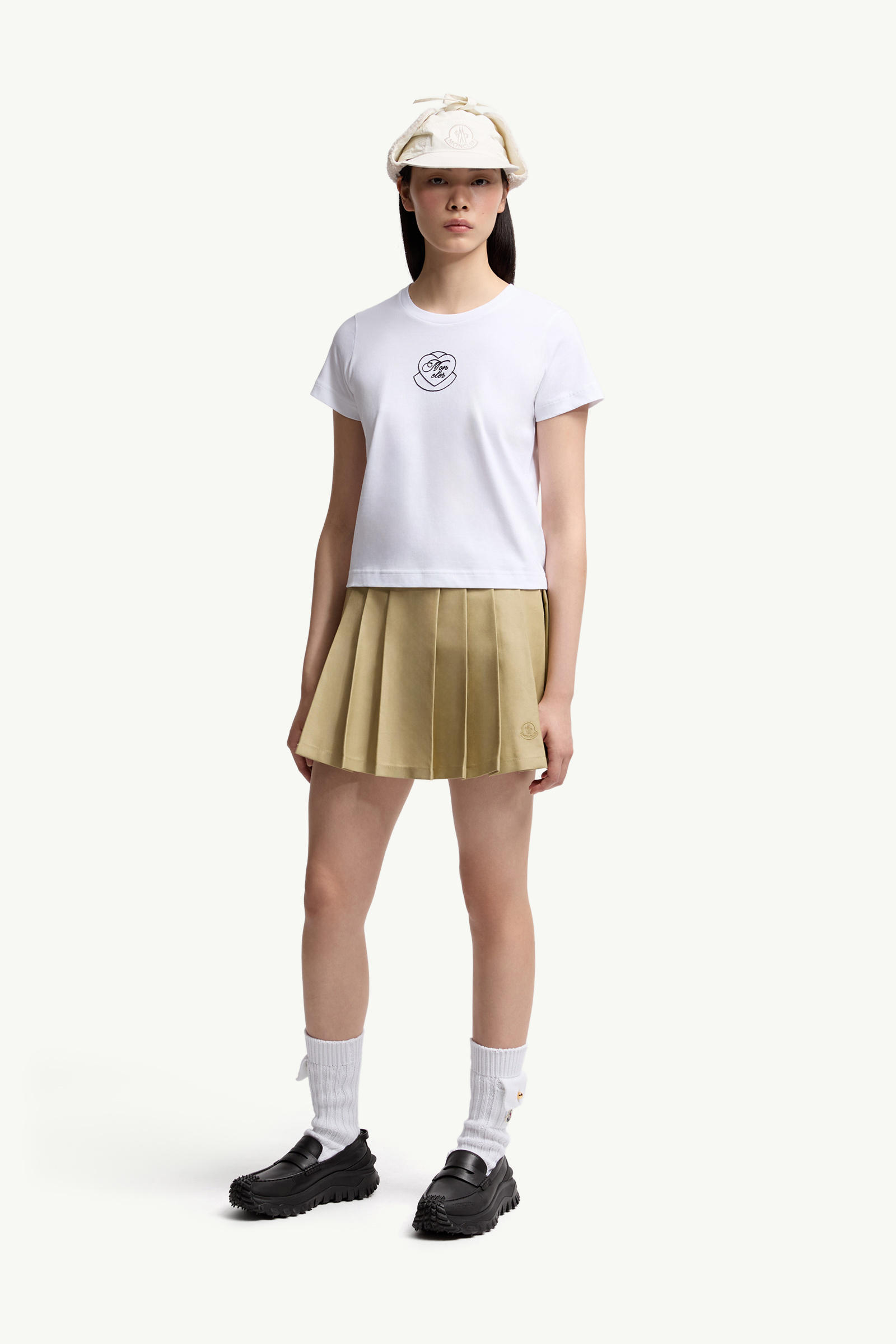 女士刺绣心形标识棉质T恤 女士 白色 Moncler 0