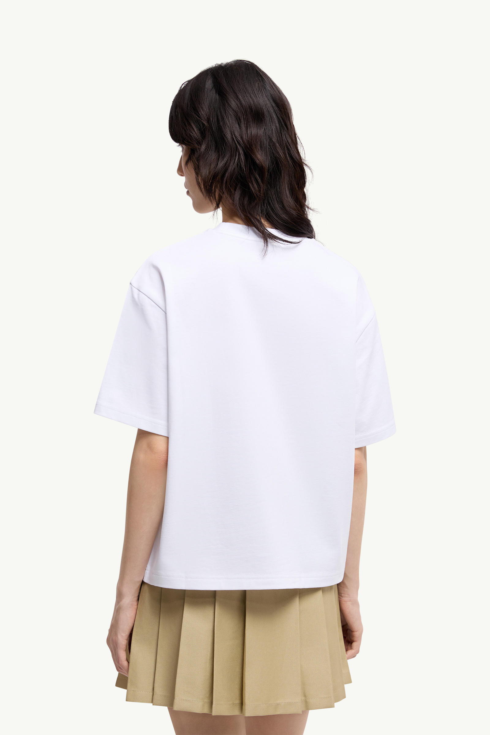 Embroidered Cherry Logo Cotton T-Shirt Women White Moncler 4