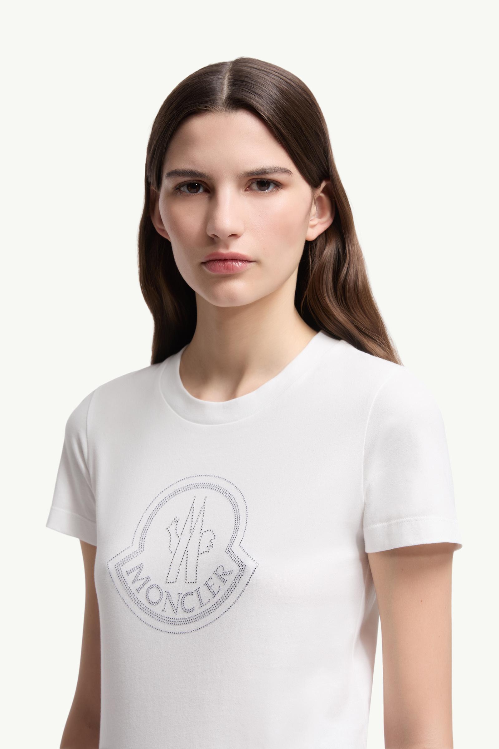 Crystal Logo Cotton T-shirt | Moncler