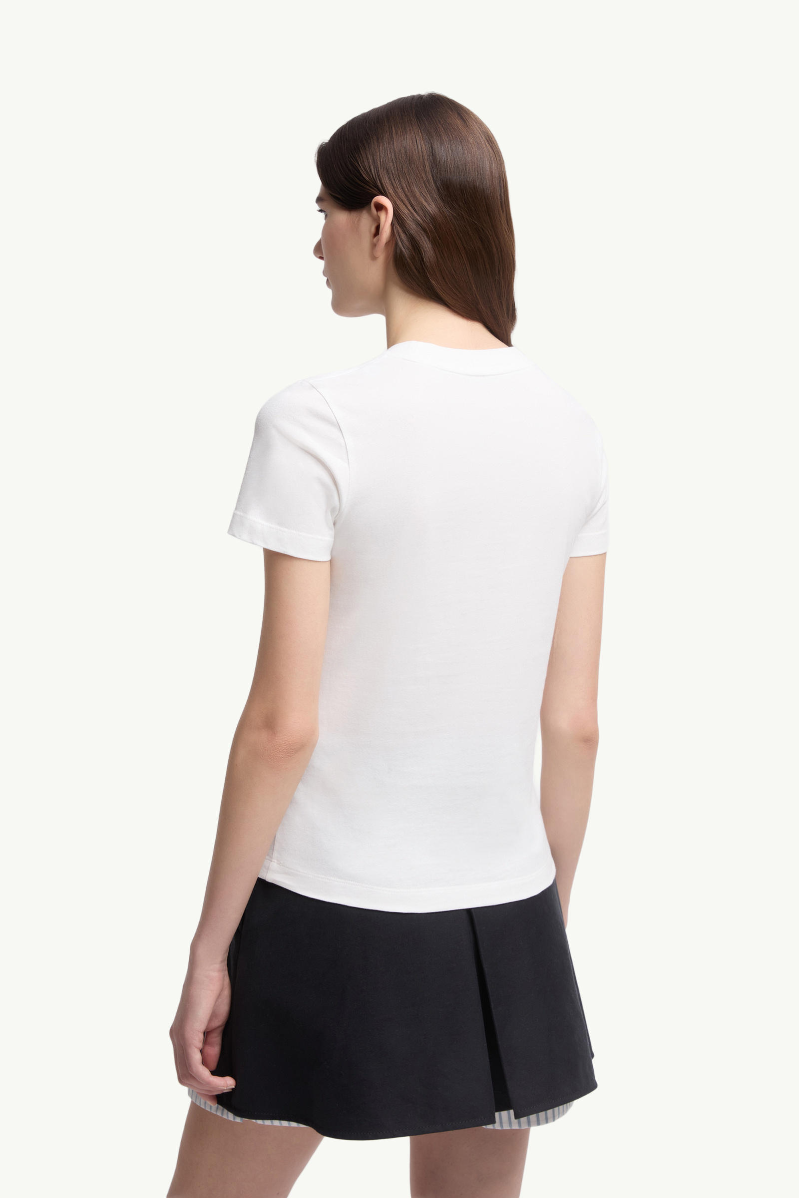 Crystal Logo Cotton T-Shirt White Moncler 4