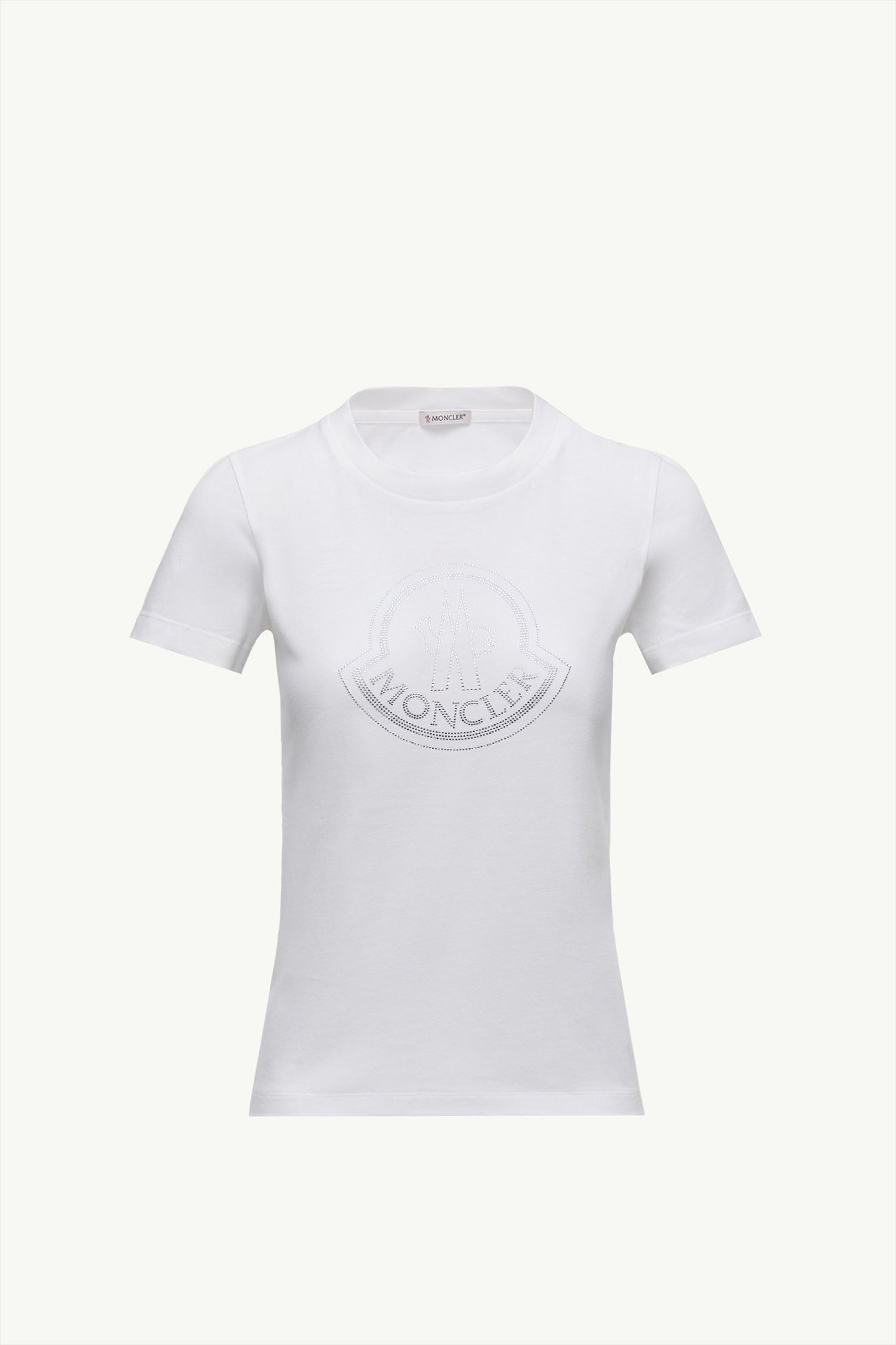 T-shirt en coton avec logo en cristaux Blanc Moncler 2