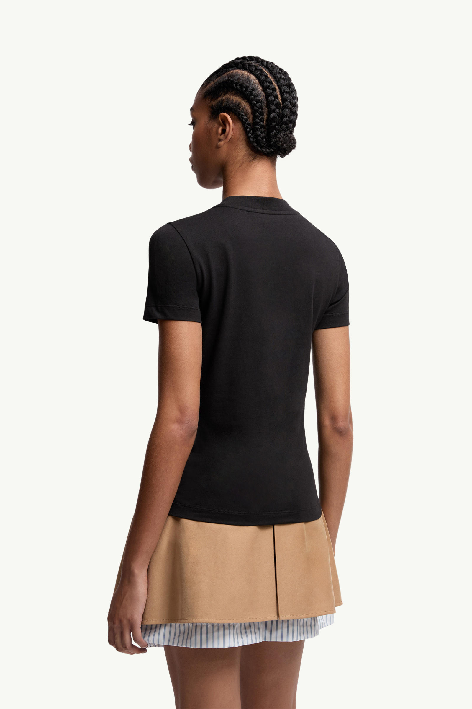 Crystal Logo Cotton T-Shirt Black Moncler 4