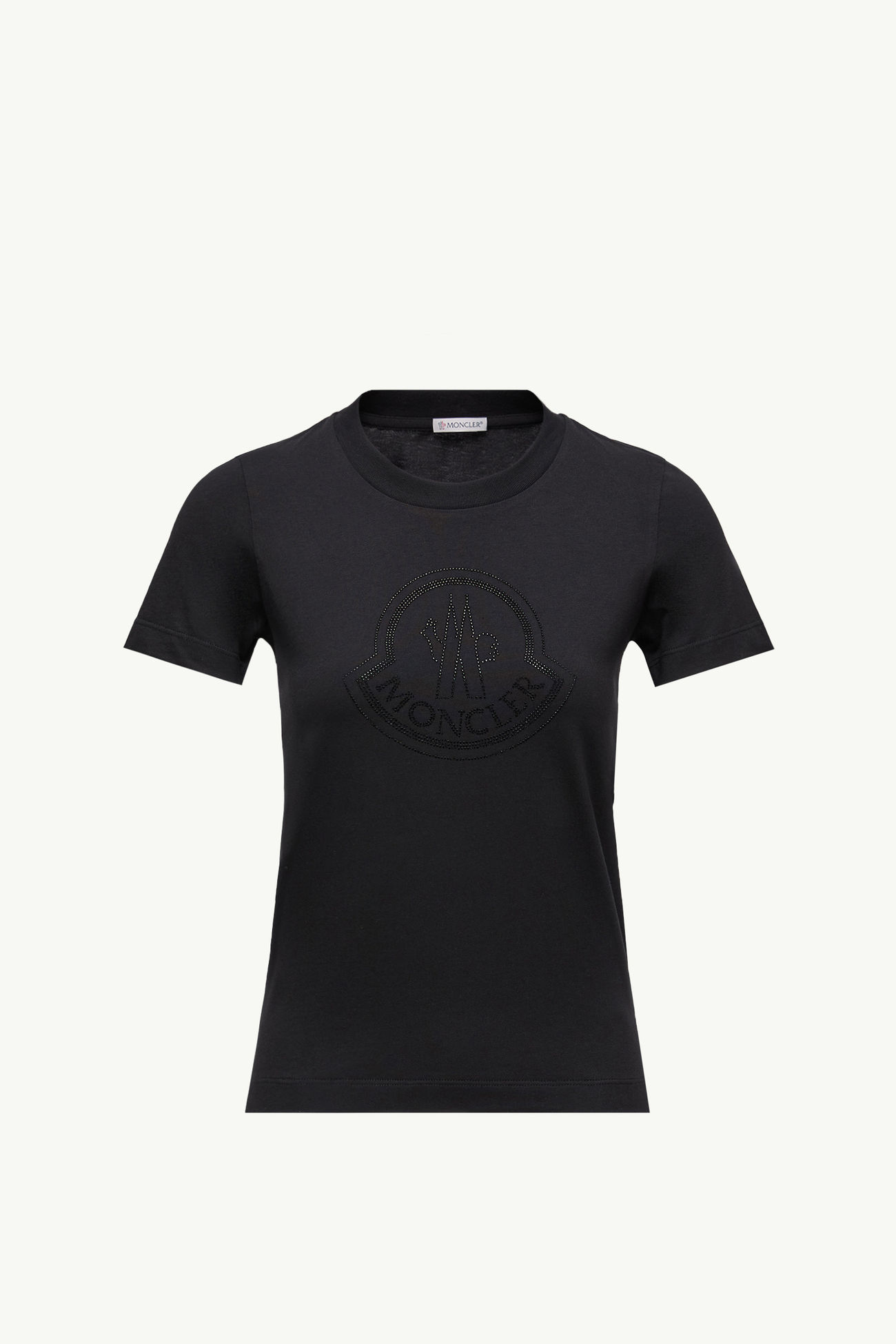 T-shirt en coton avec logo en cristaux Noir Moncler 2