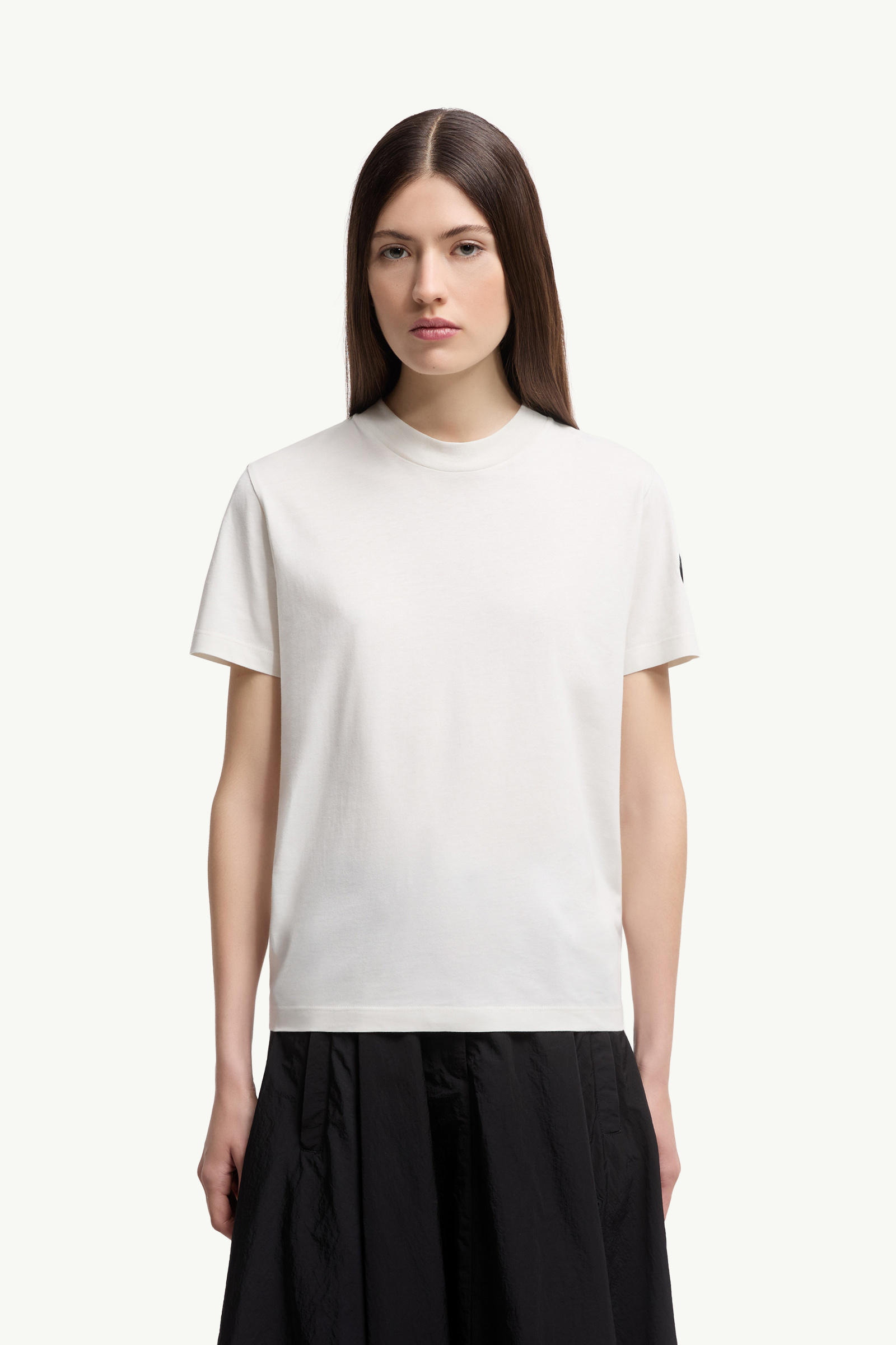 T-shirt in cotone con retro plissettato Donna Bianco Moncler 3
