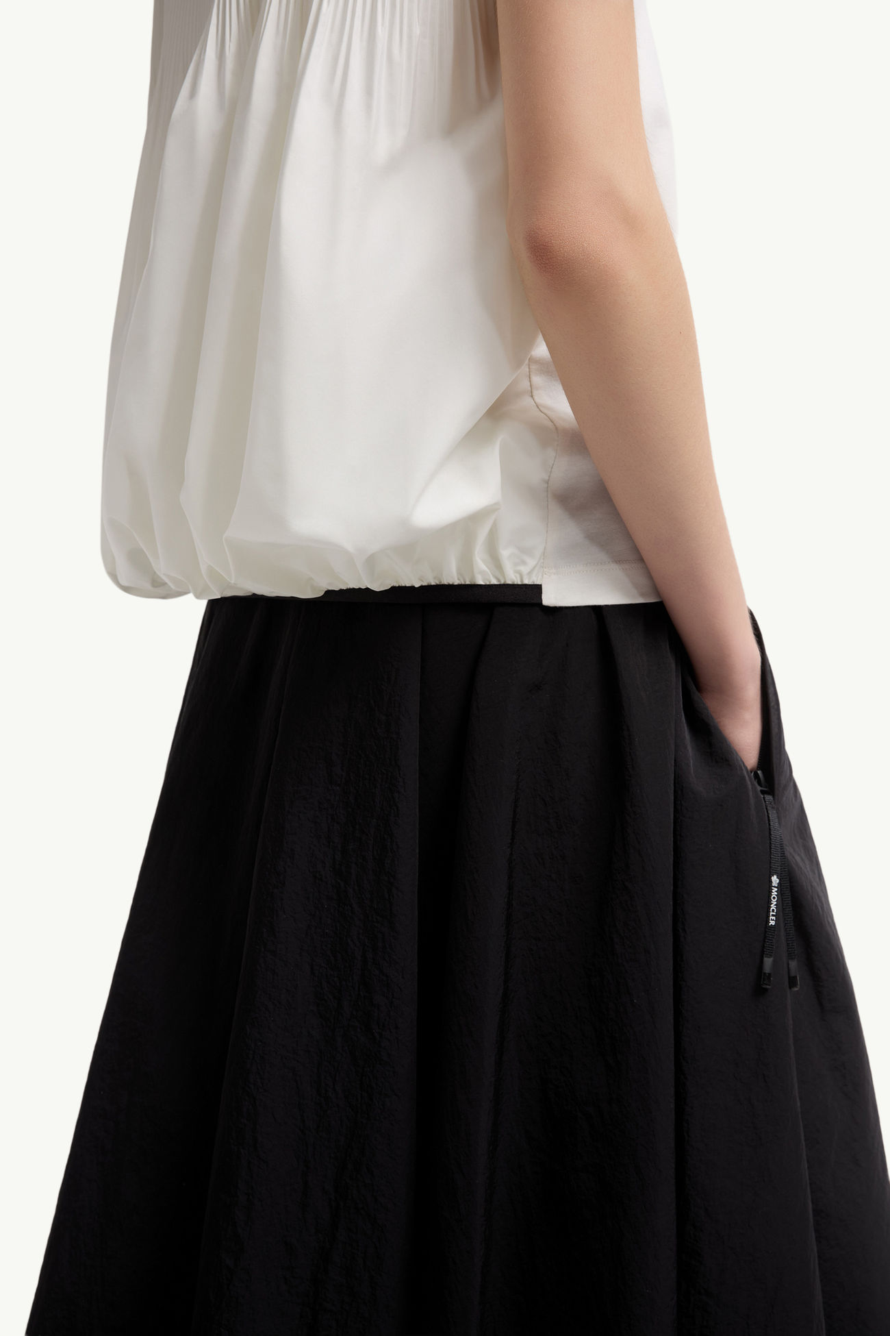 T-shirt in cotone con retro plissettato Donna Bianco Moncler 5