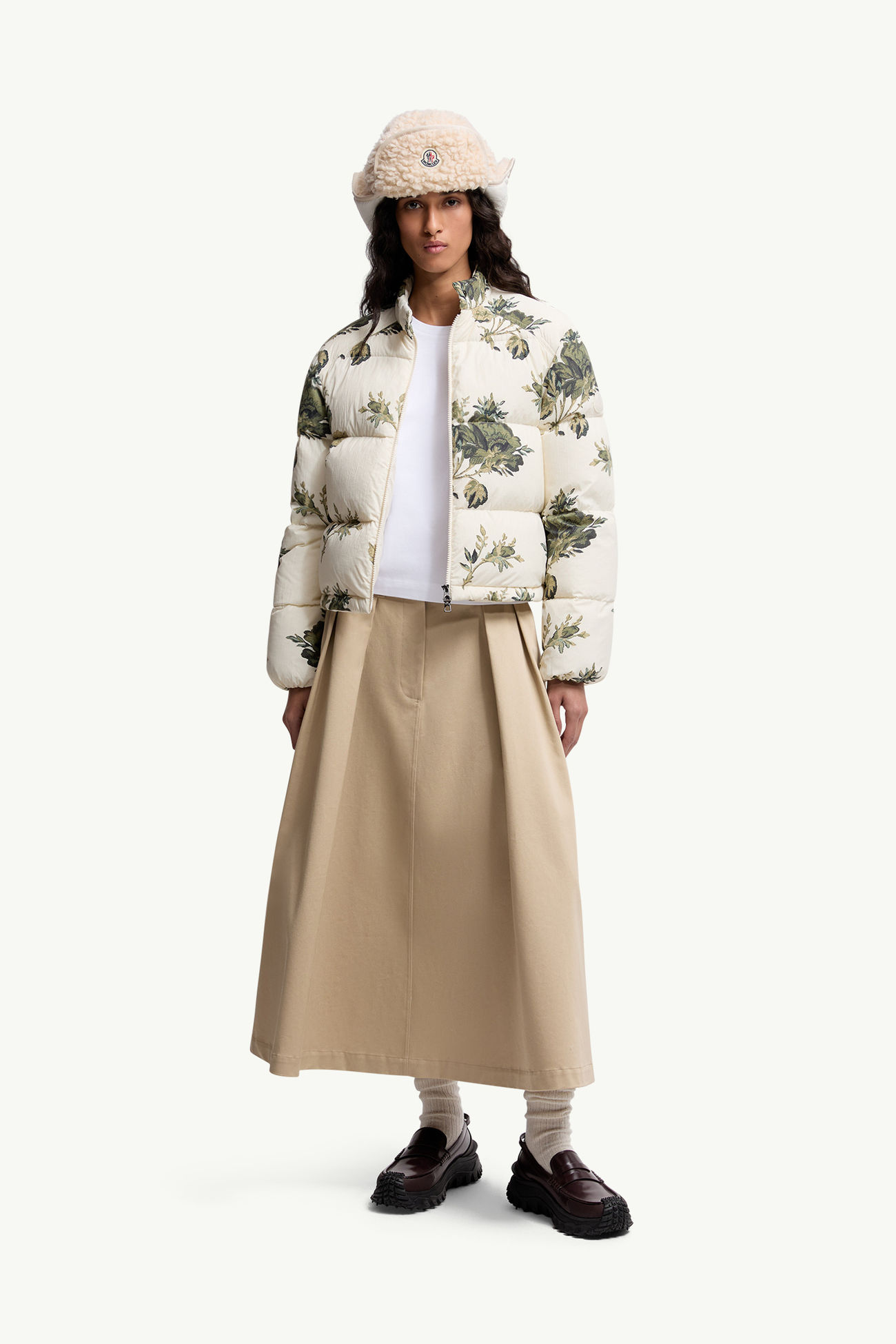 T-shirt logata in cotone Donna Bianco Moncler 0