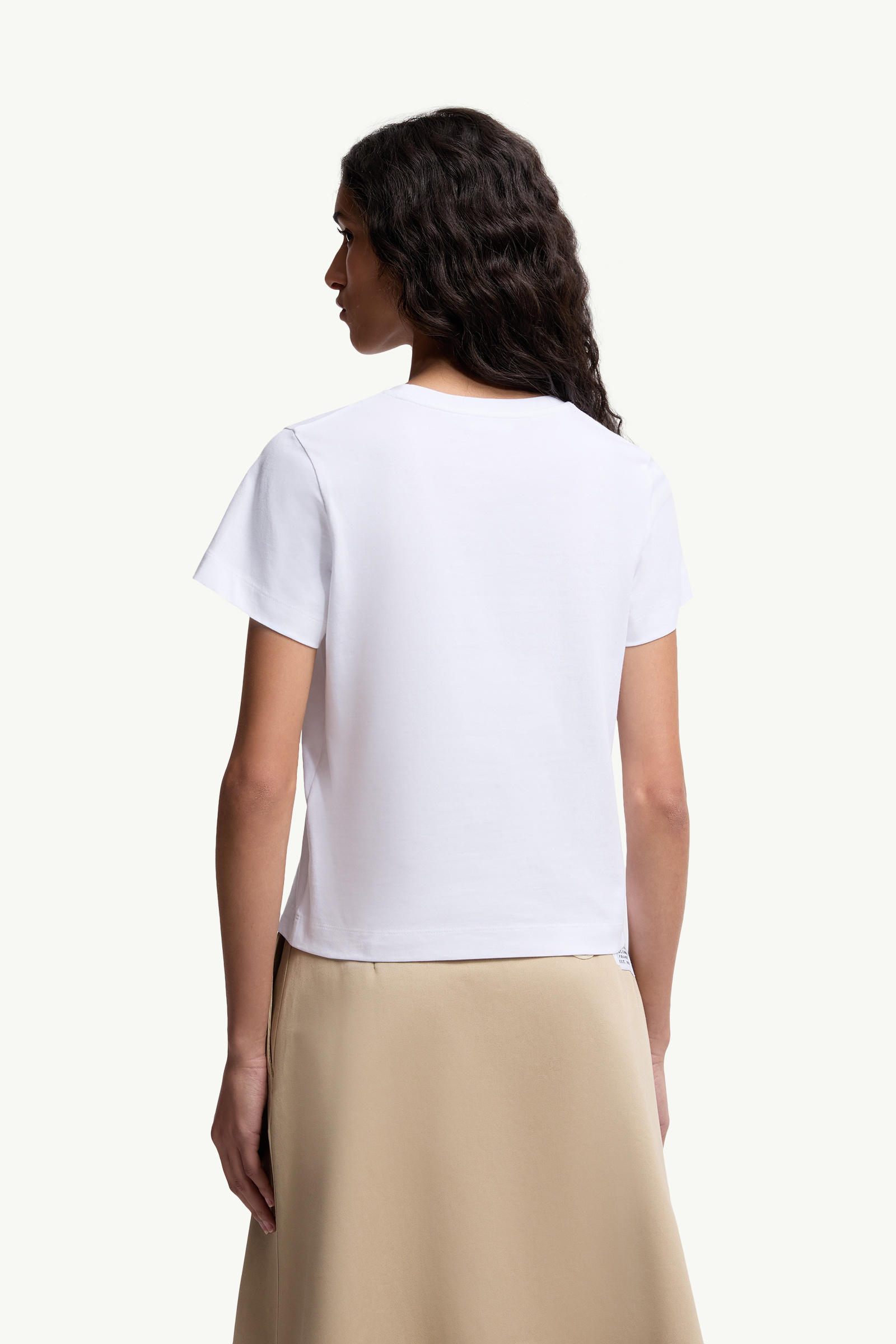 T-Shirt aus Baumwolle mit Logo Damen Weiß Moncler 4