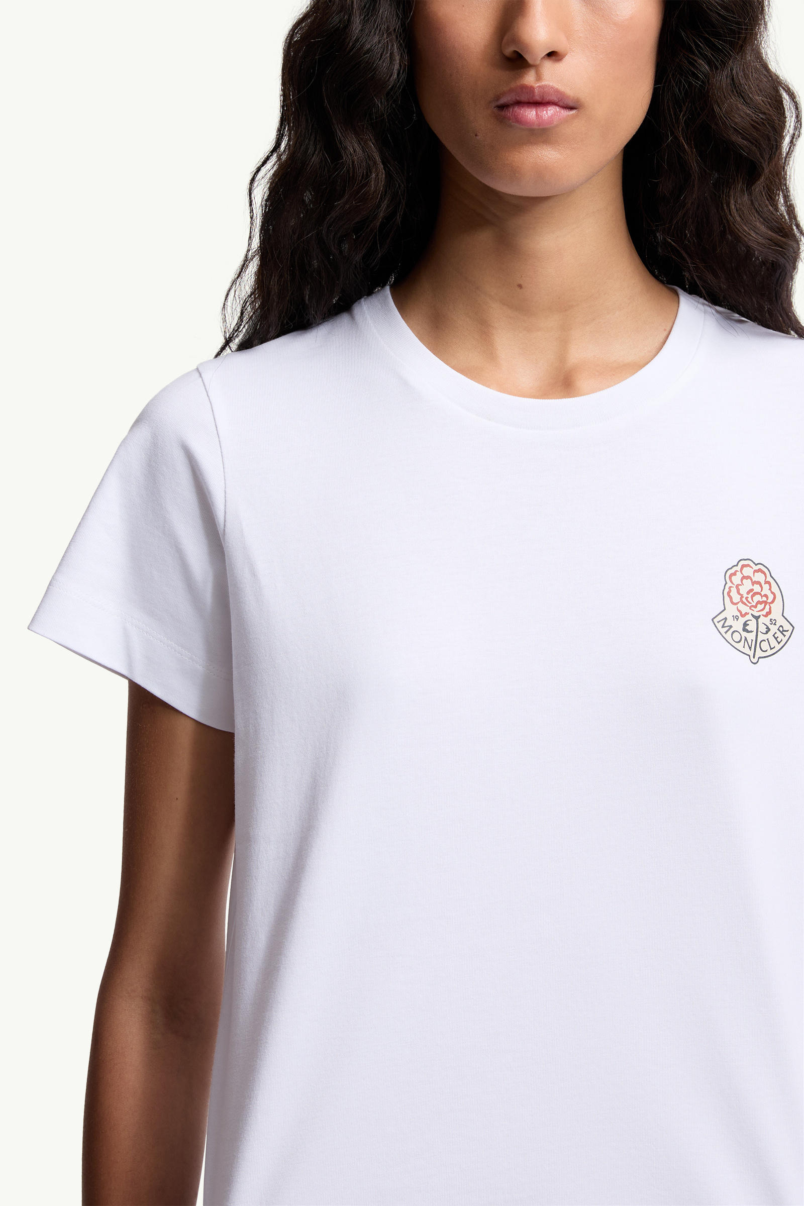 Logo Cotton T-Shirt Women White Moncler 5