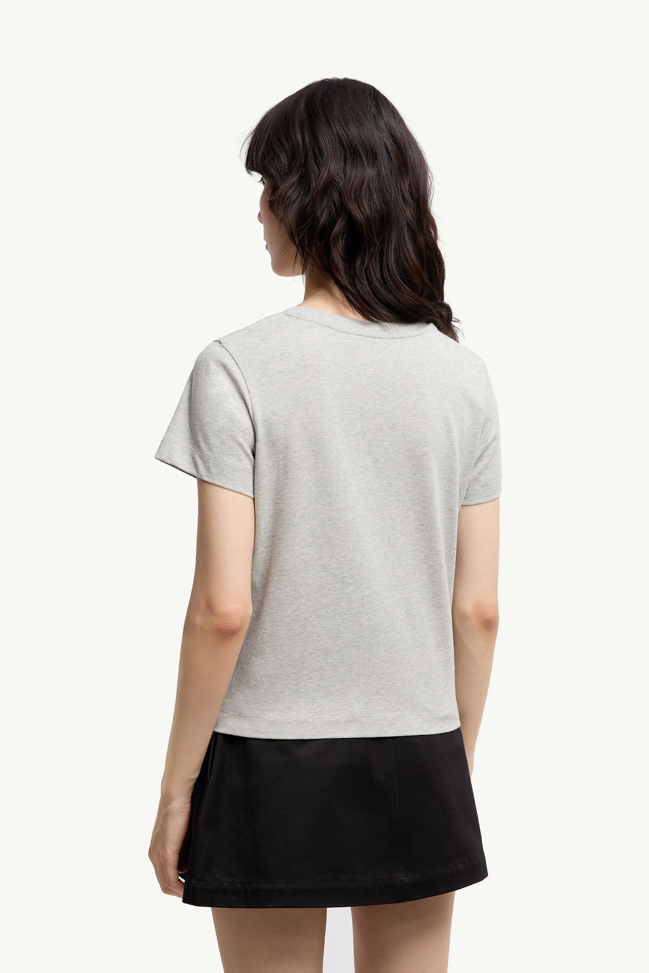 T-Shirt aus Baumwolle mit Logo Damen Grau Moncler 4