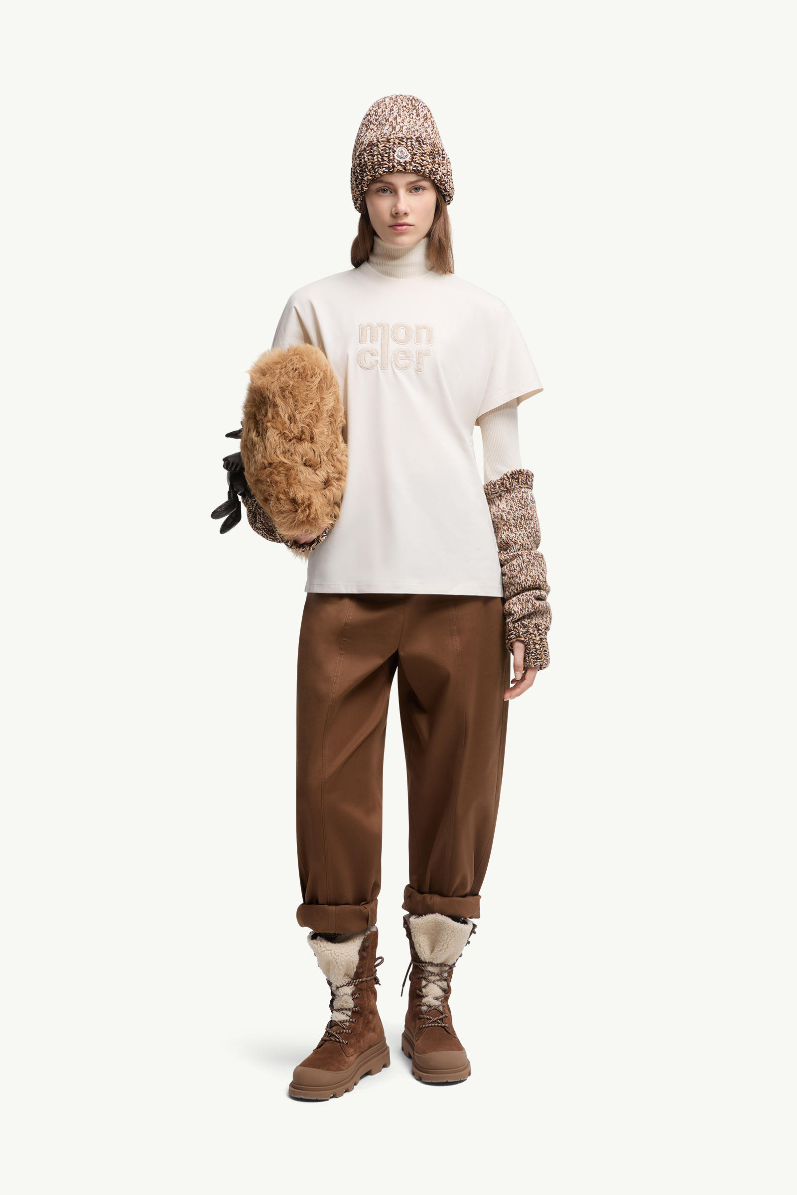 Teddy Logo Cotton T-Shirt Women White Moncler 0