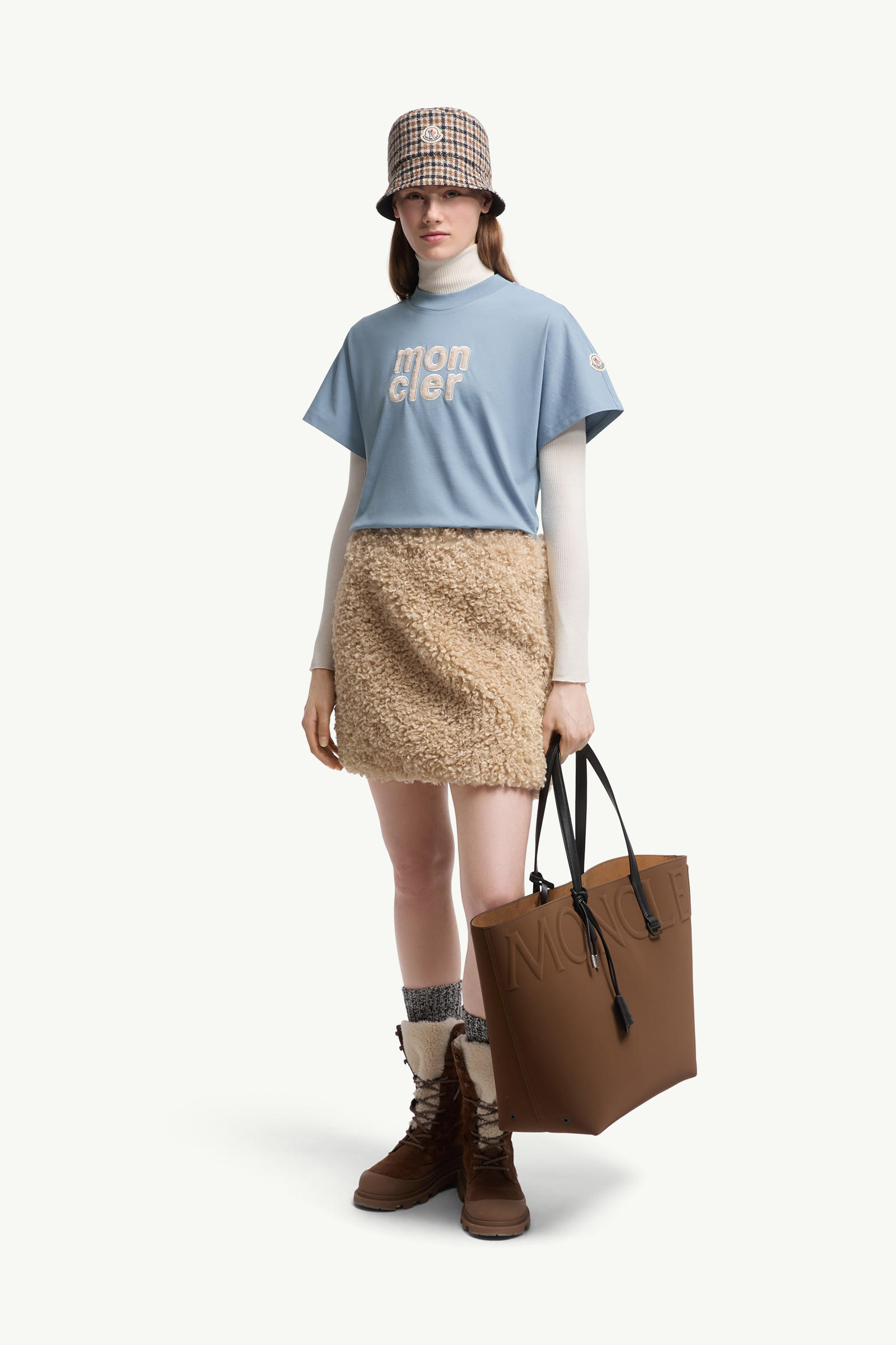 Teddy Logo Cotton T-Shirt Women Cobalt Blue Moncler 0