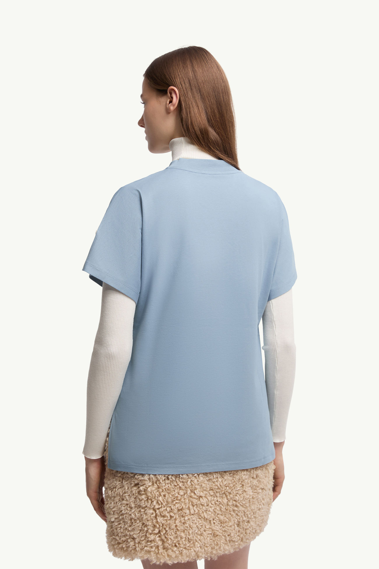 T-Shirt aus Baumwolle mit Teddylogo Damen Kobaltblau Moncler 4