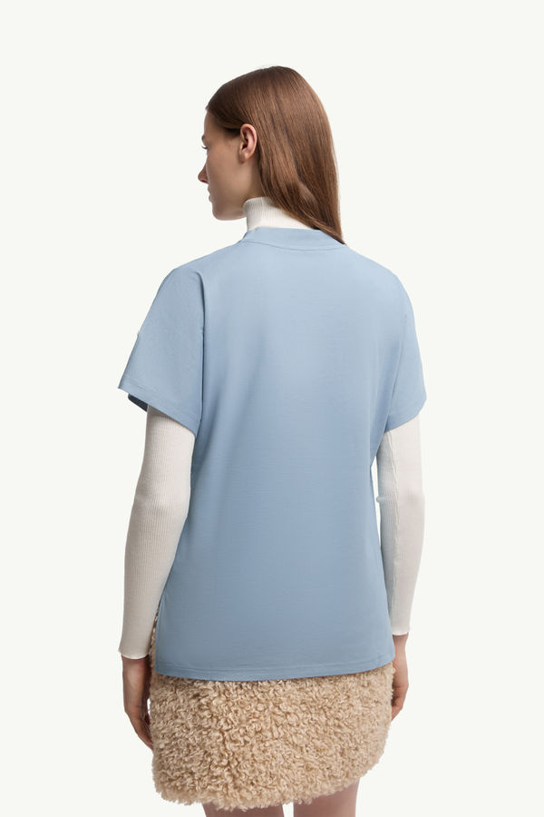Teddy Logo Cotton T-Shirt Women Cobalt Blue Moncler 4