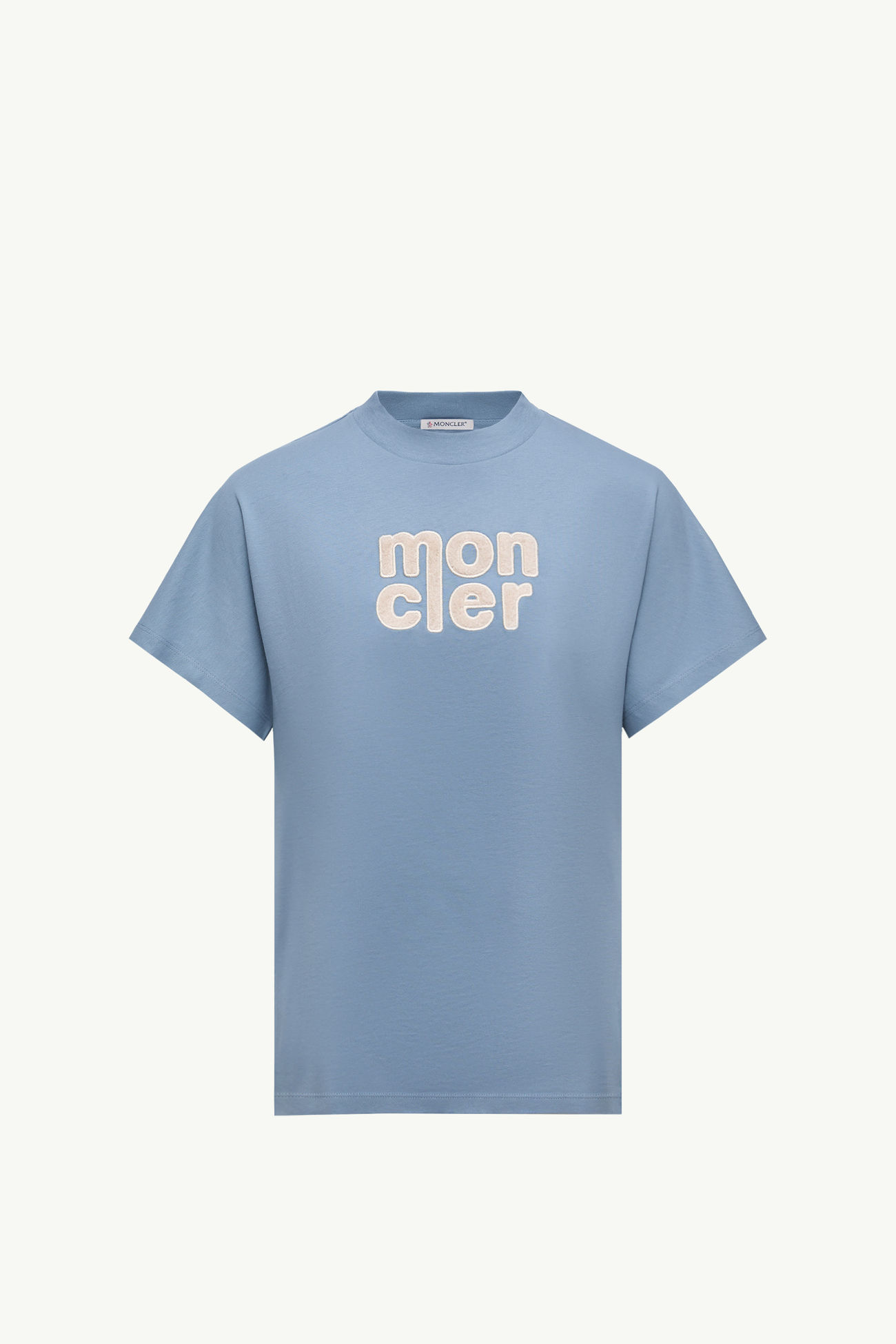Camiseta de algodón con logotipo efecto peluche Mujer Azul cobalto Moncler 2
