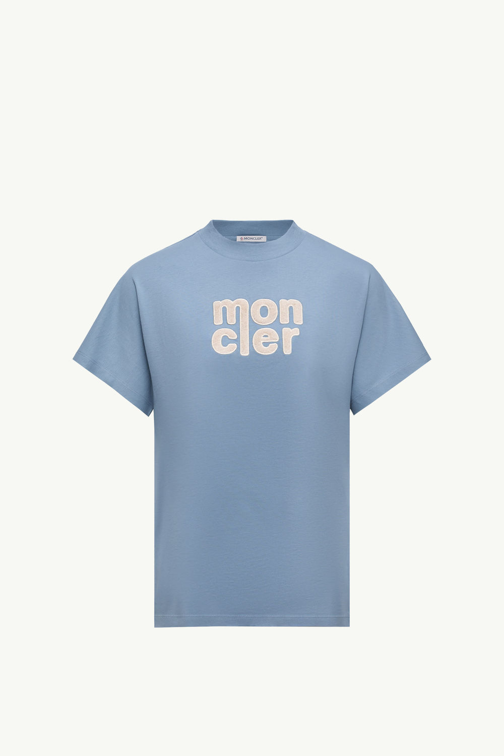 T-Shirt in Cotone con Logo Teddy Donna Blu Cobalto Moncler 2