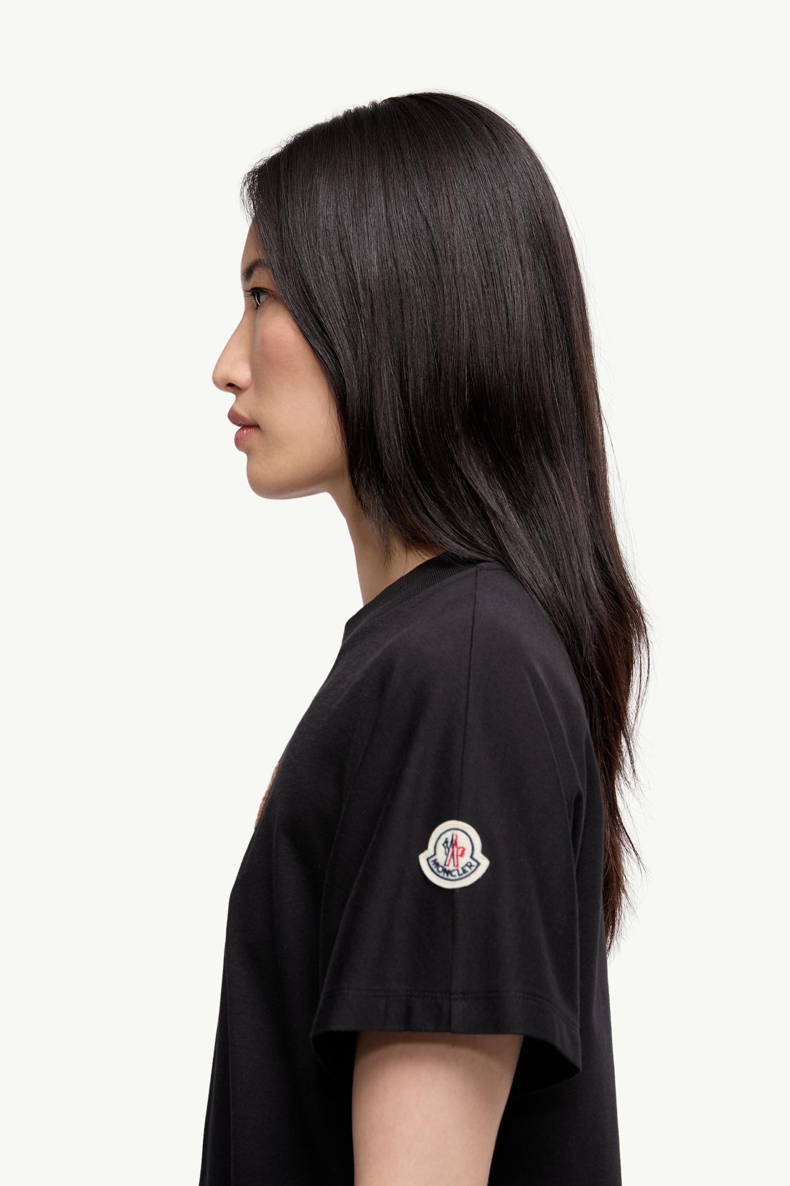 Teddy Logo Cotton T-Shirt Women Black Moncler 1