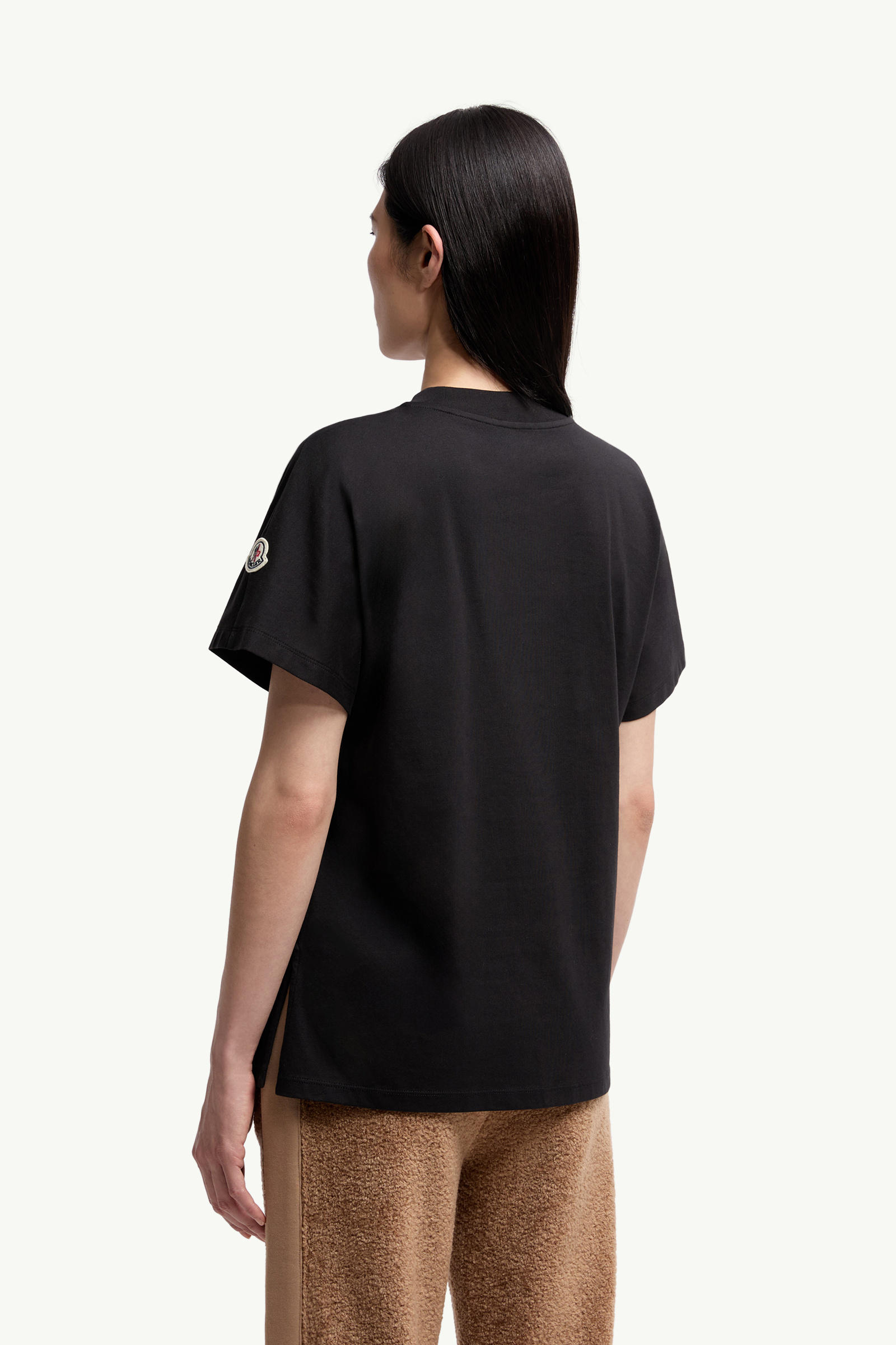 Teddy Logo Cotton T-Shirt Women Black Moncler 4